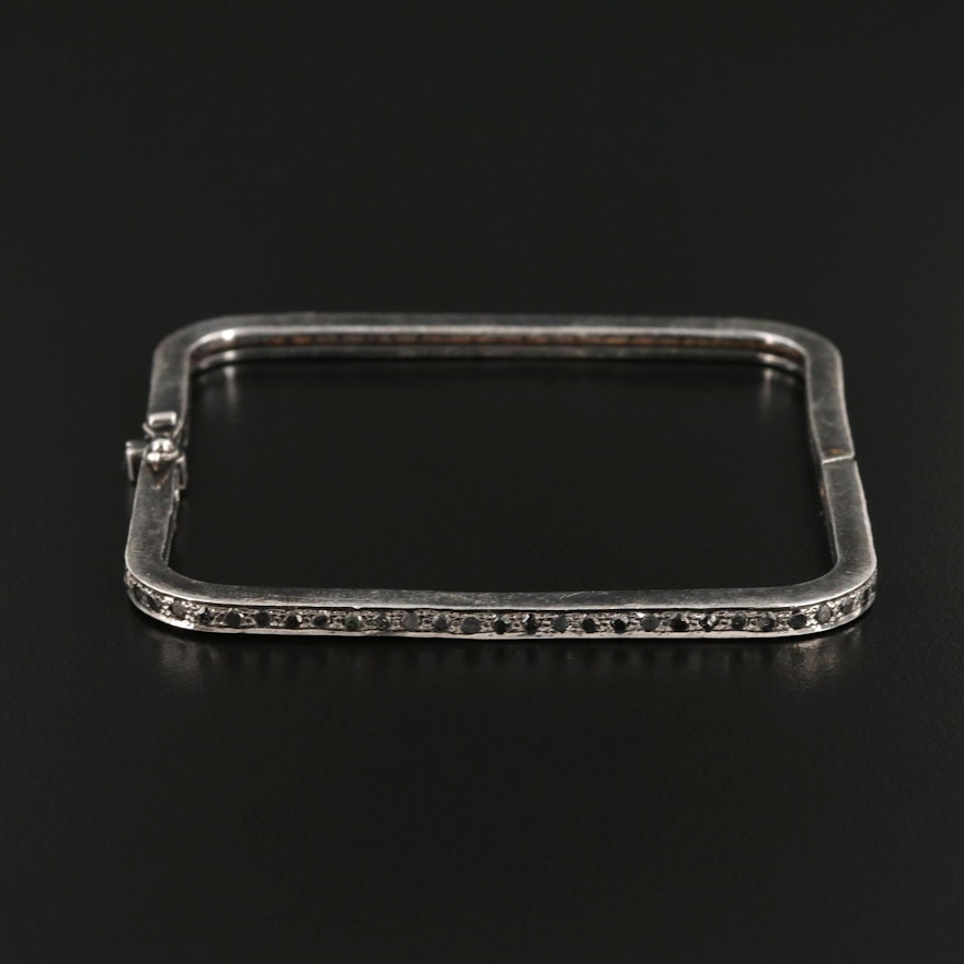 Sterling Silver Diamond Square Bracelet