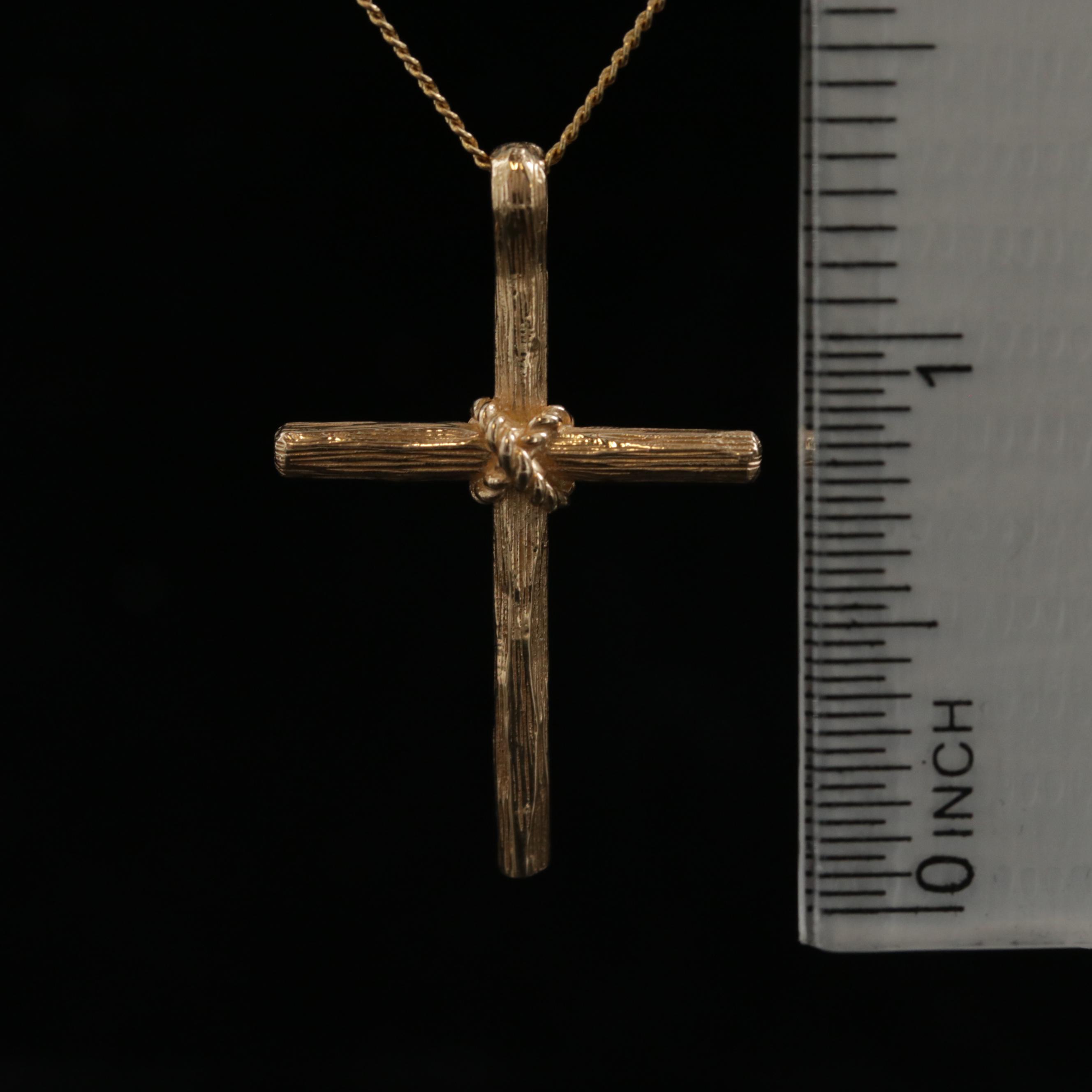 James Avery 14K Yellow Gold Cross Pendant Necklace