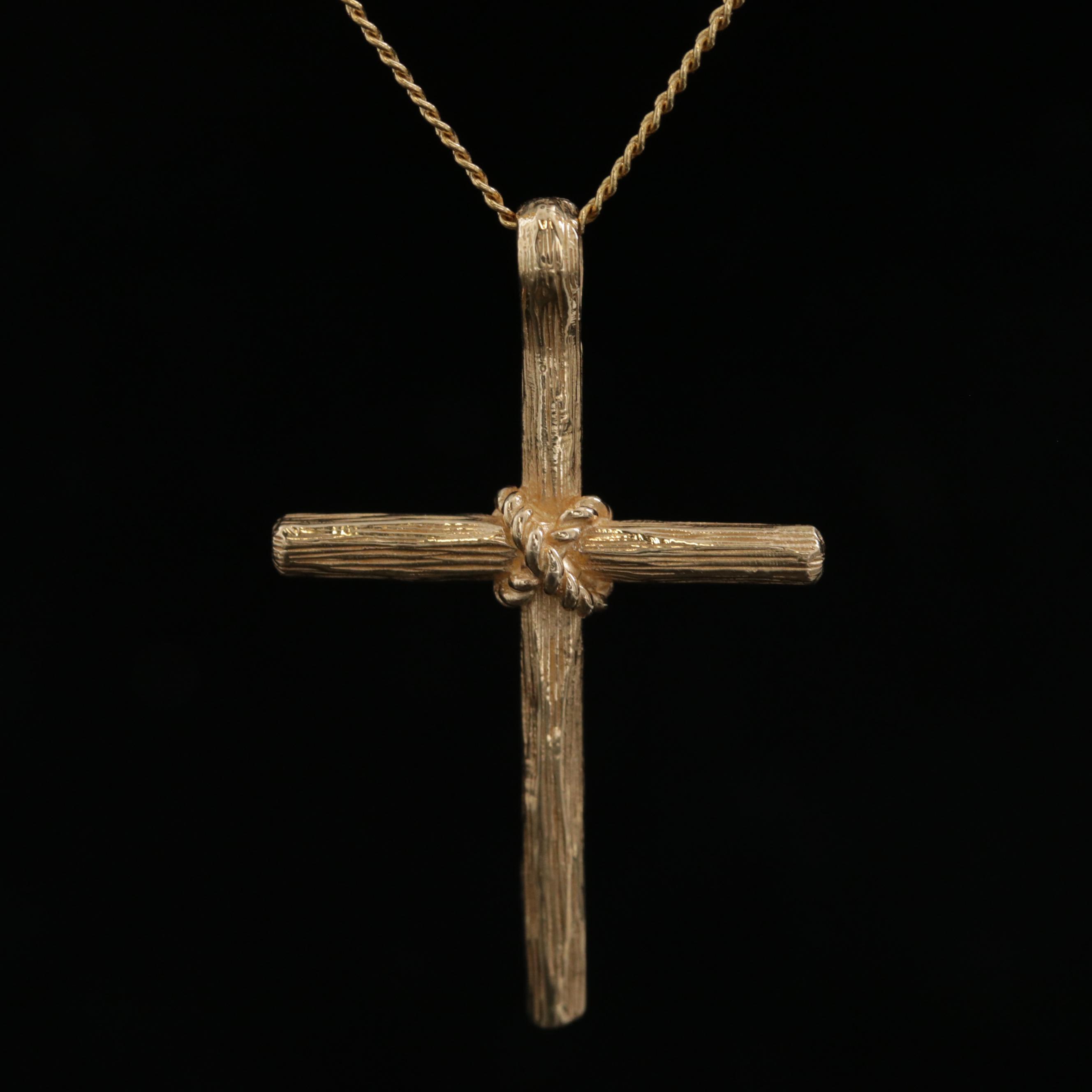 James Avery 14K Yellow Gold Cross Pendant Necklace