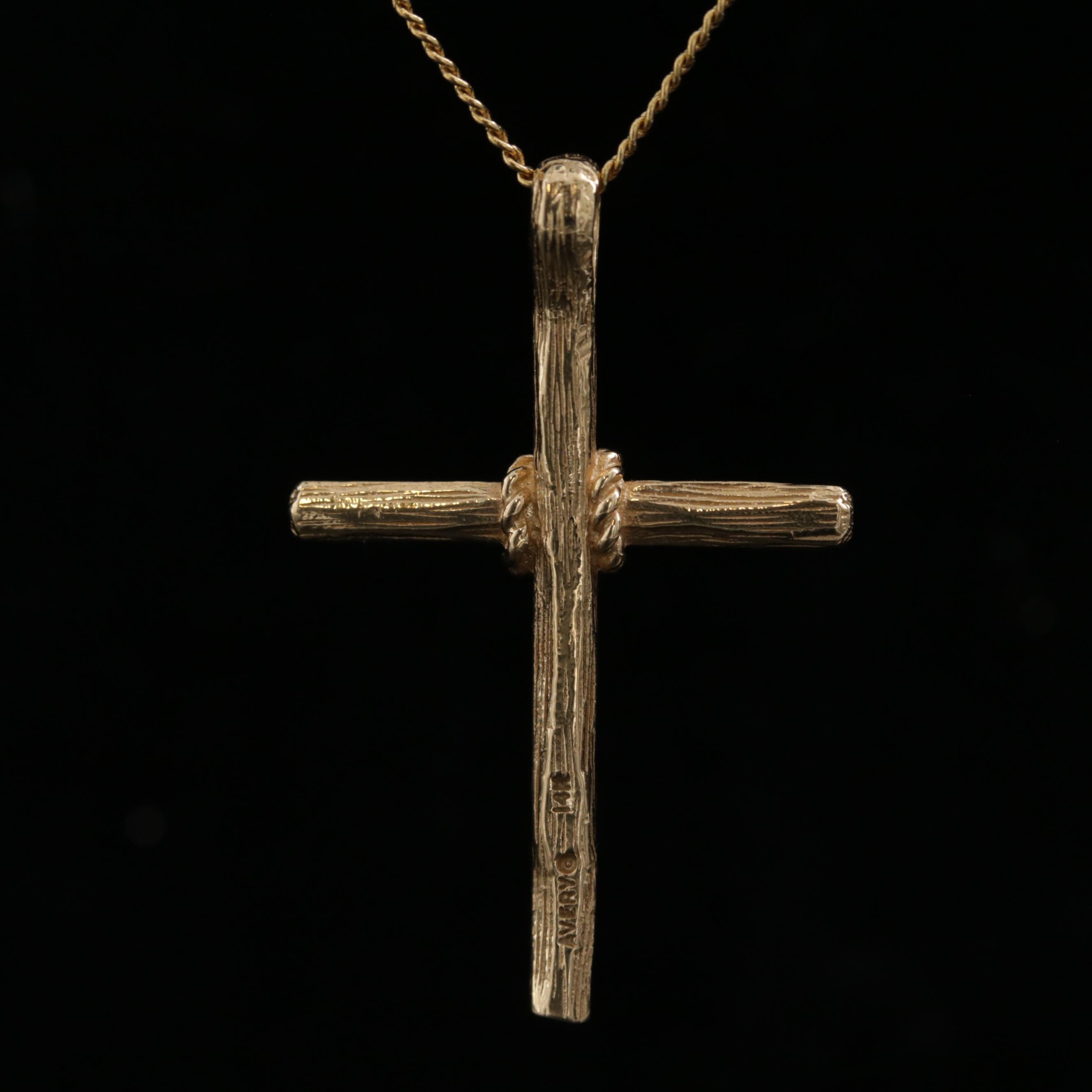 James Avery 14K Yellow Gold Cross Pendant Necklace