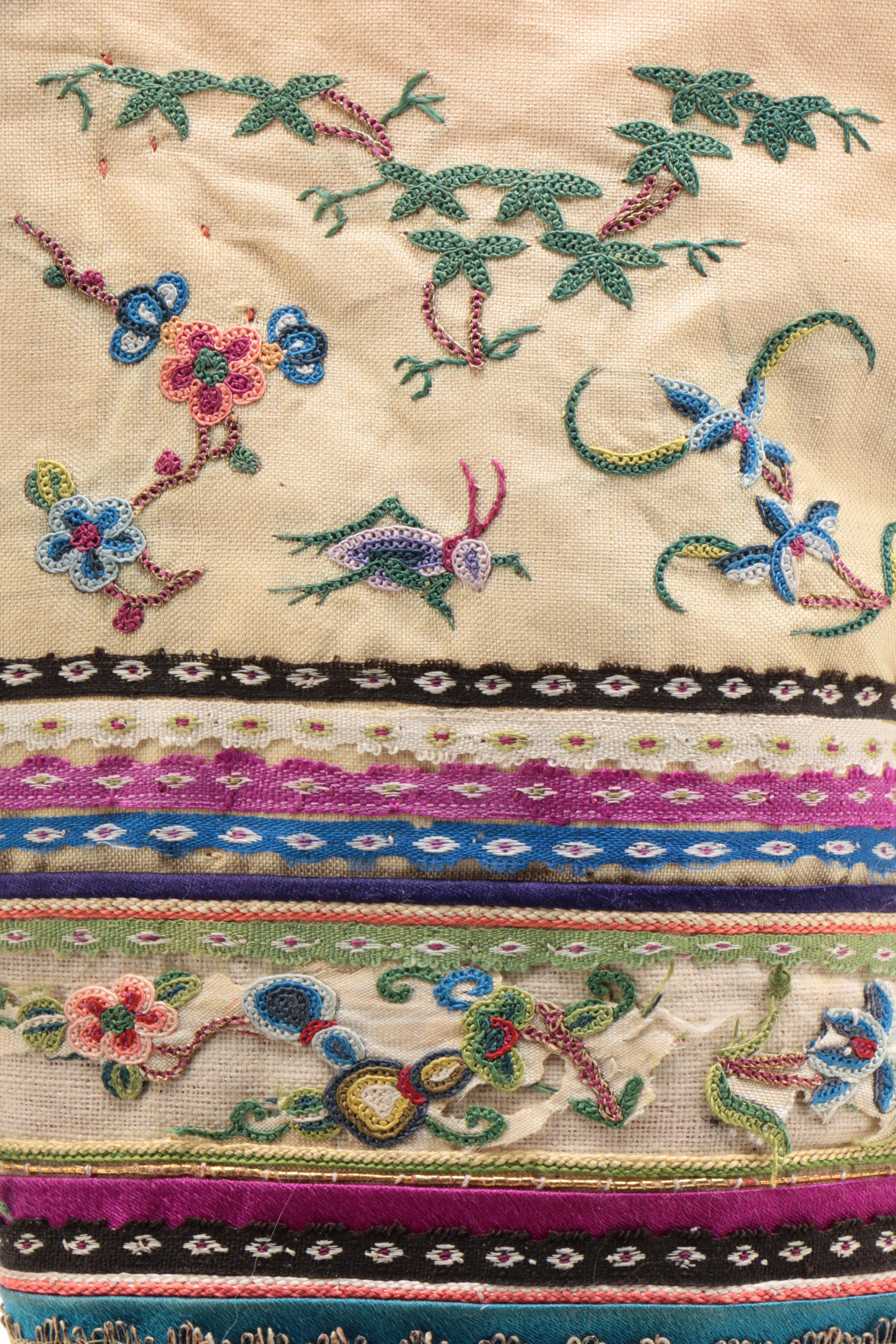 Antique Chinese Embroidered Silk Lotus Shoes, circa 1900