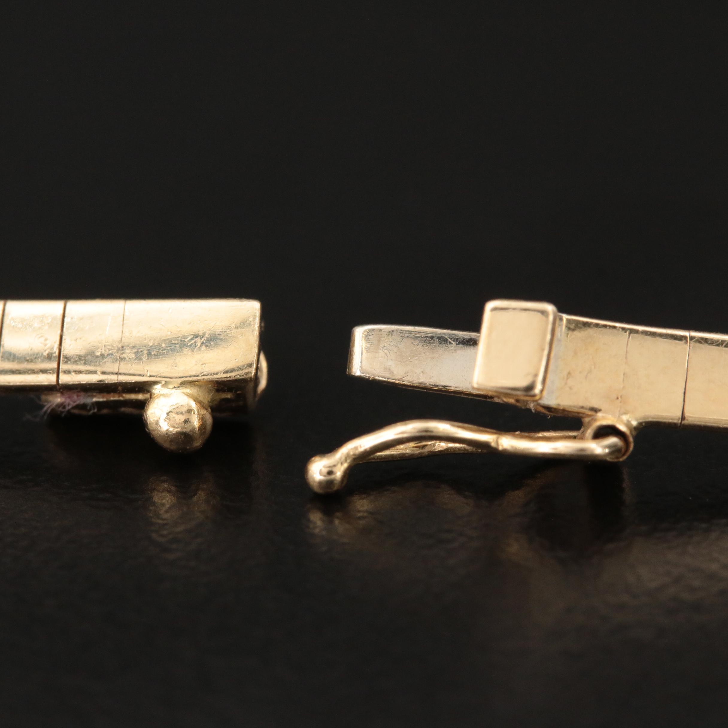 14K Yellow Gold 1.04 CTW Diamond Slide Pendant on Graduating Omega Necklace