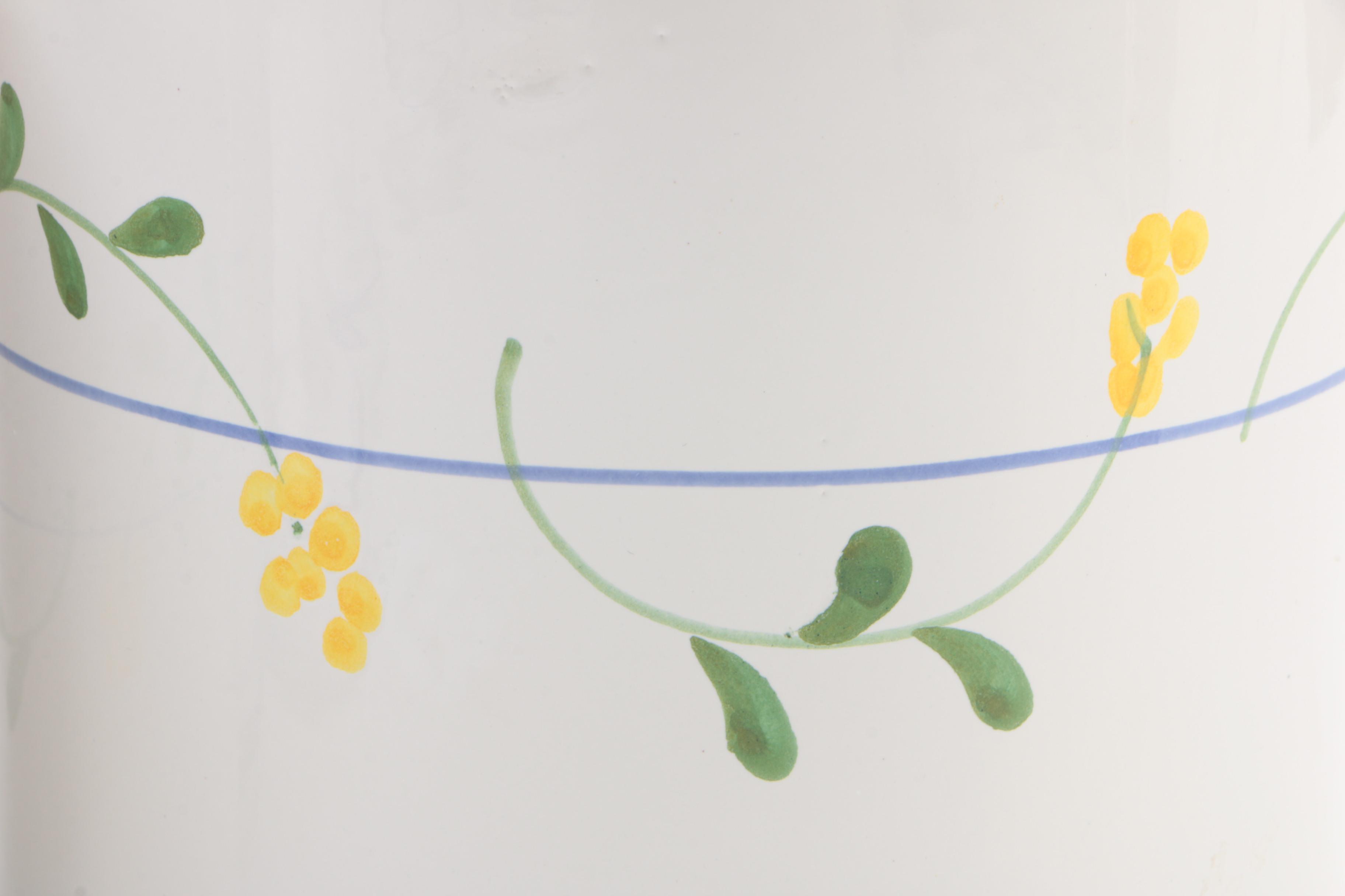 Italian Blue and White Floral 4 Piece Ceramic Kitchen Canister Set