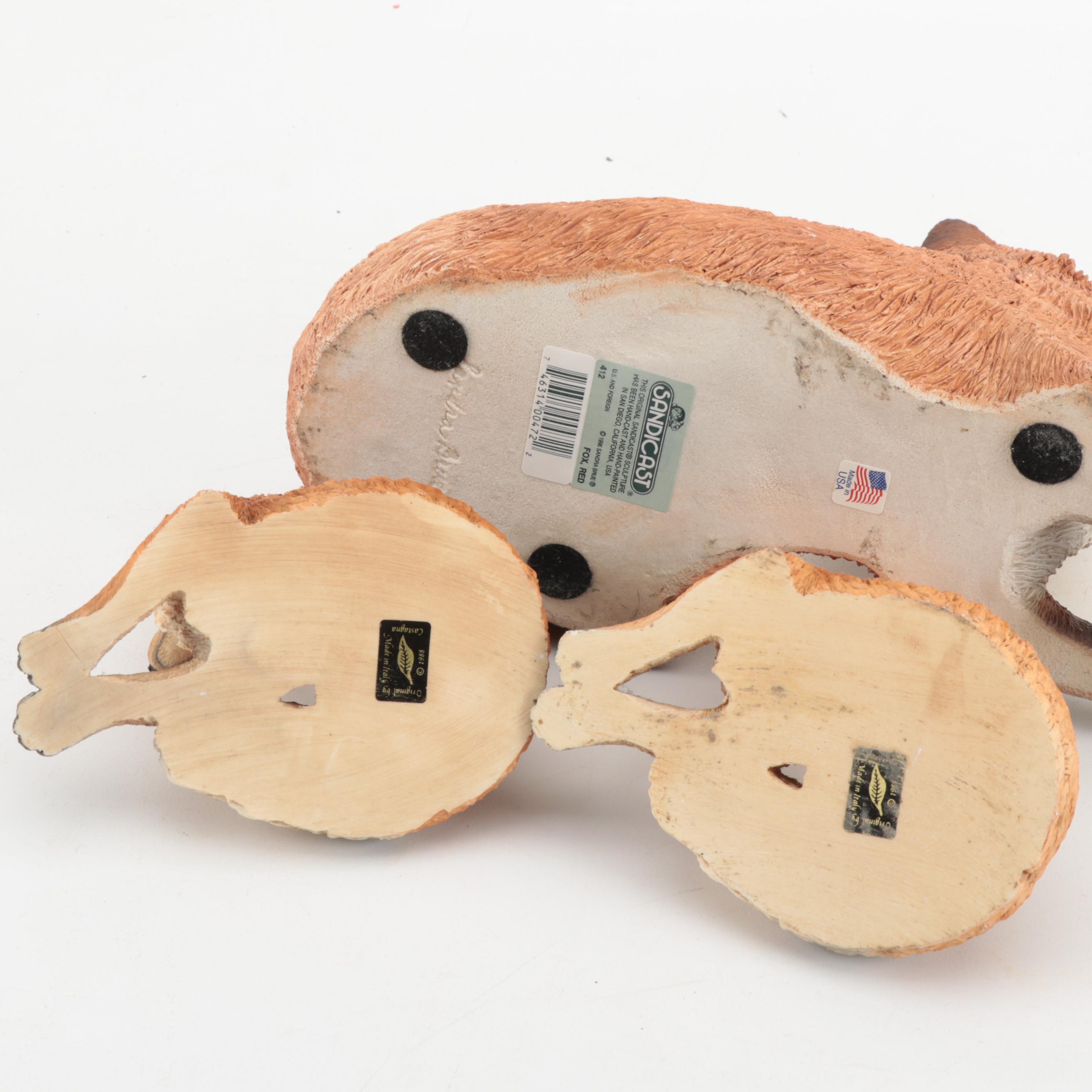 Framed Dog Tiles with Animal Figurines