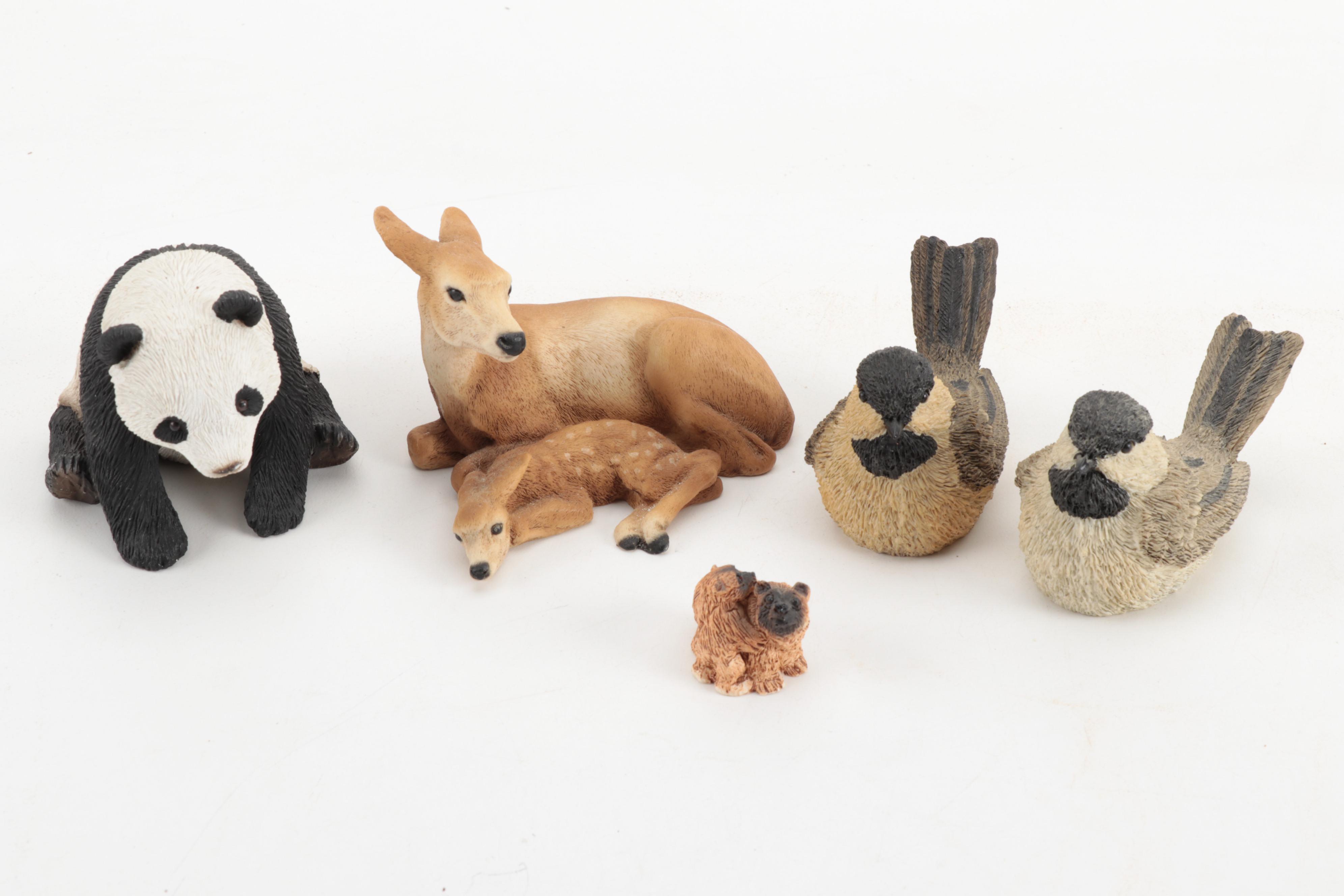 Framed Dog Tiles with Animal Figurines