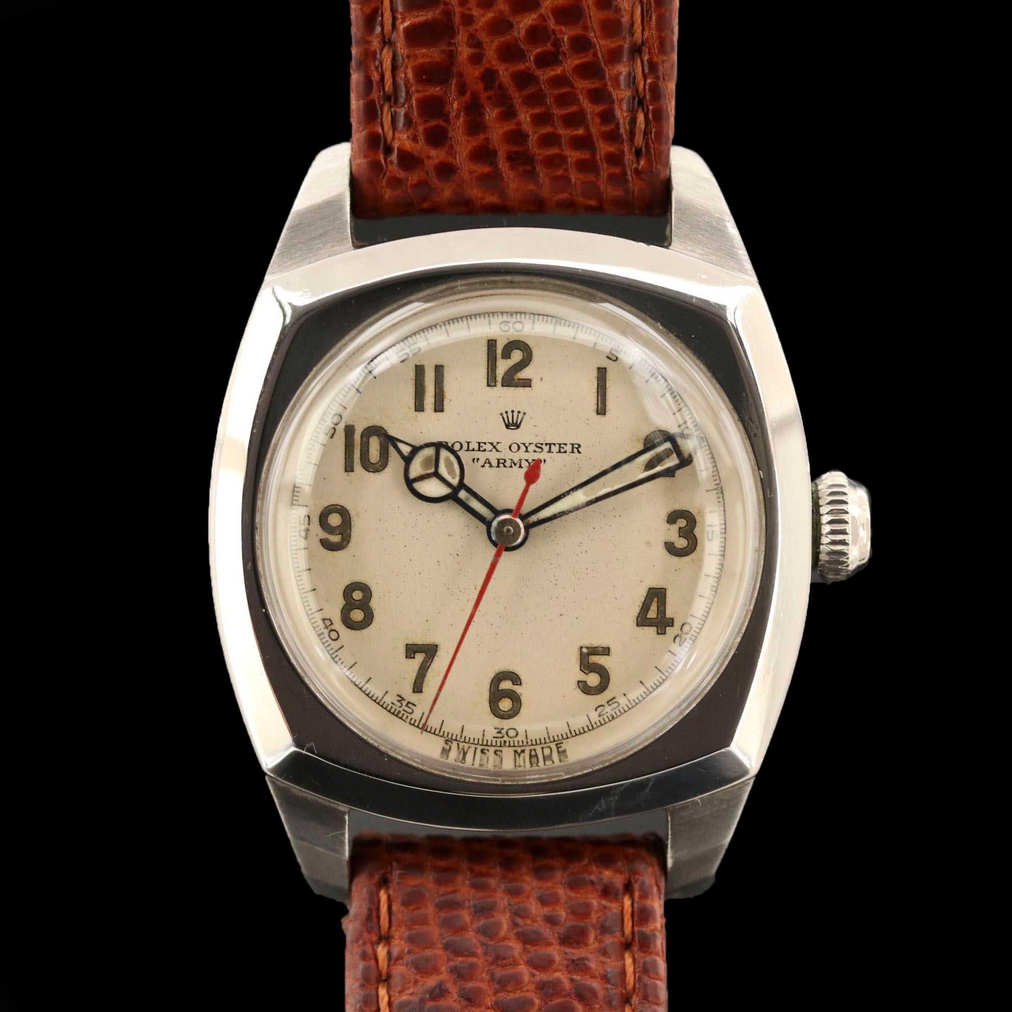 Rolex Oyster "Army" Stainless Steel Watch, Circa 1940