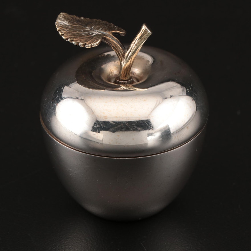 Tiffany & Co. of London Sterling Silver Apple Trinket Box, 1988