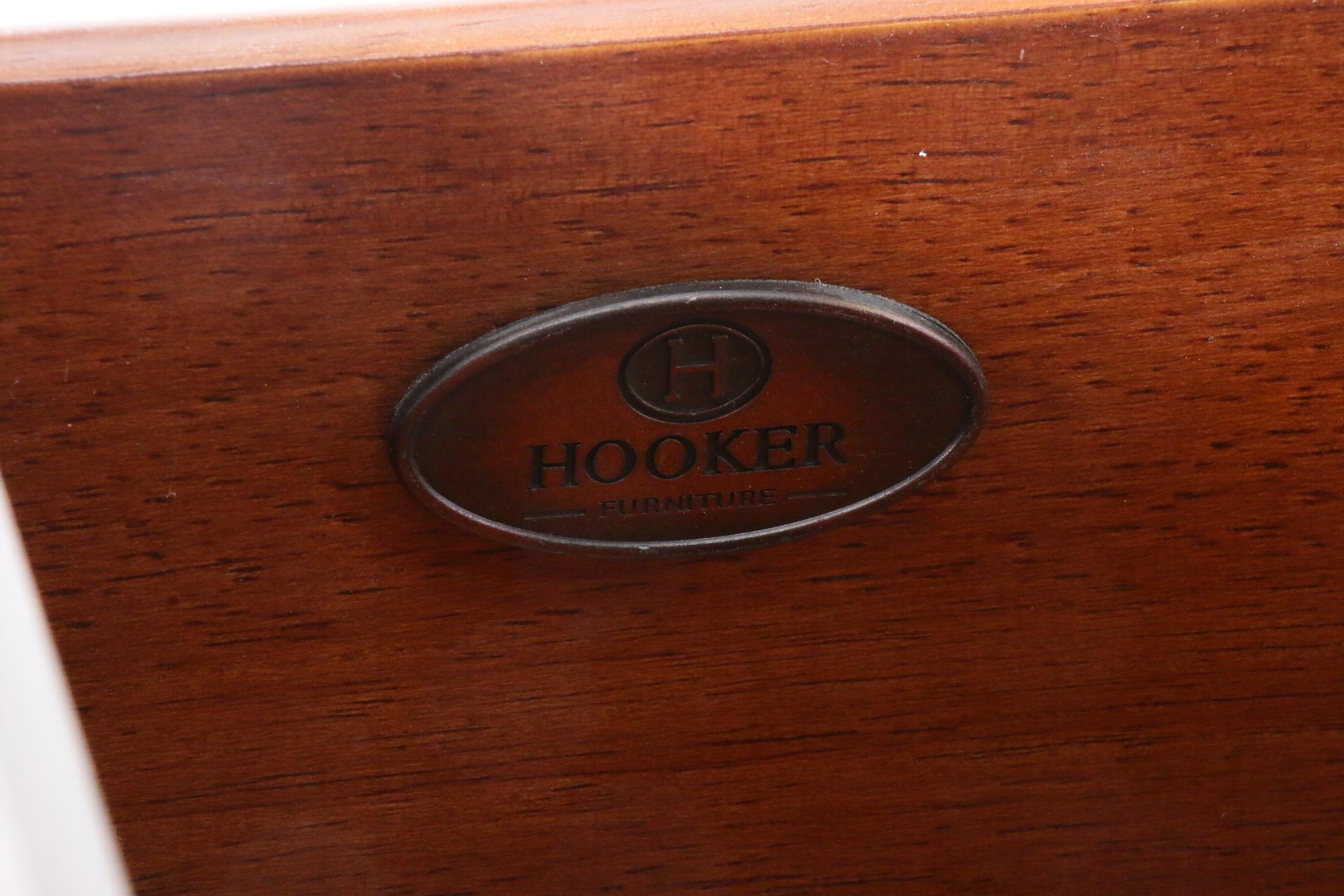 Hooker Furniture "Studio 7H Encase" Acacia, Walnut, and Black Metal Nightstand