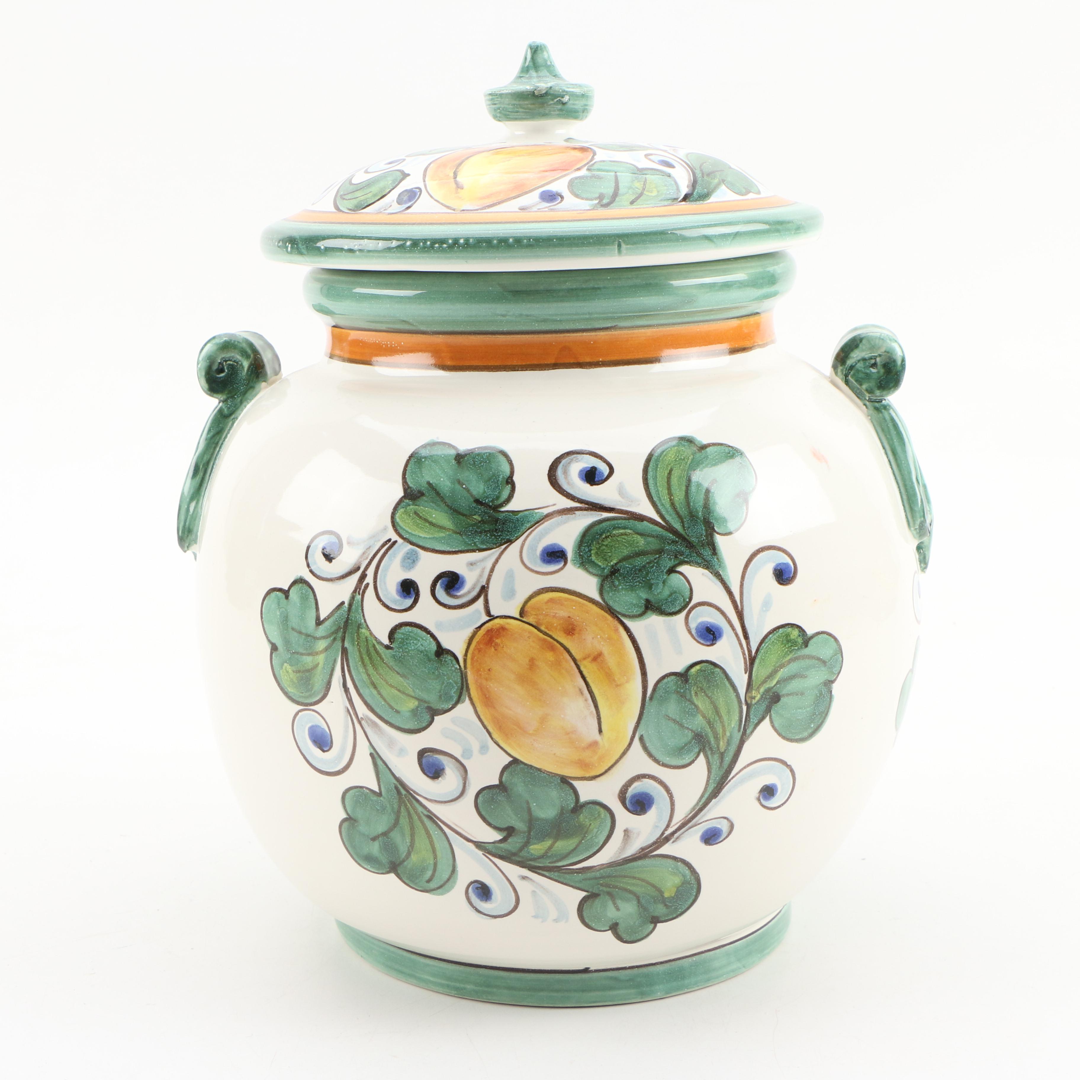 DiCamillo "Melograno Grande" Ceramic Cookie Jar, Contemporary