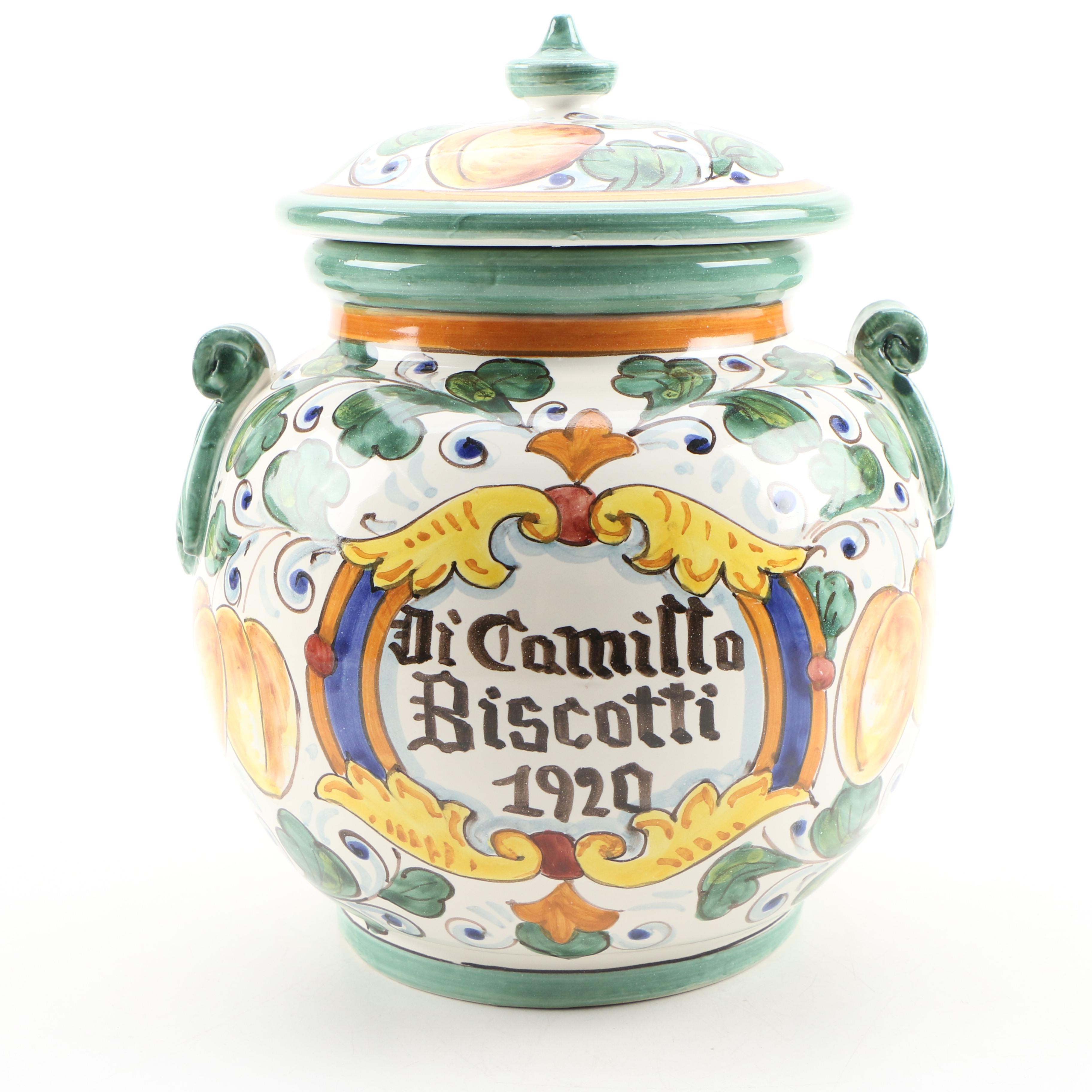 DiCamillo "Melograno Grande" Ceramic Cookie Jar, Contemporary