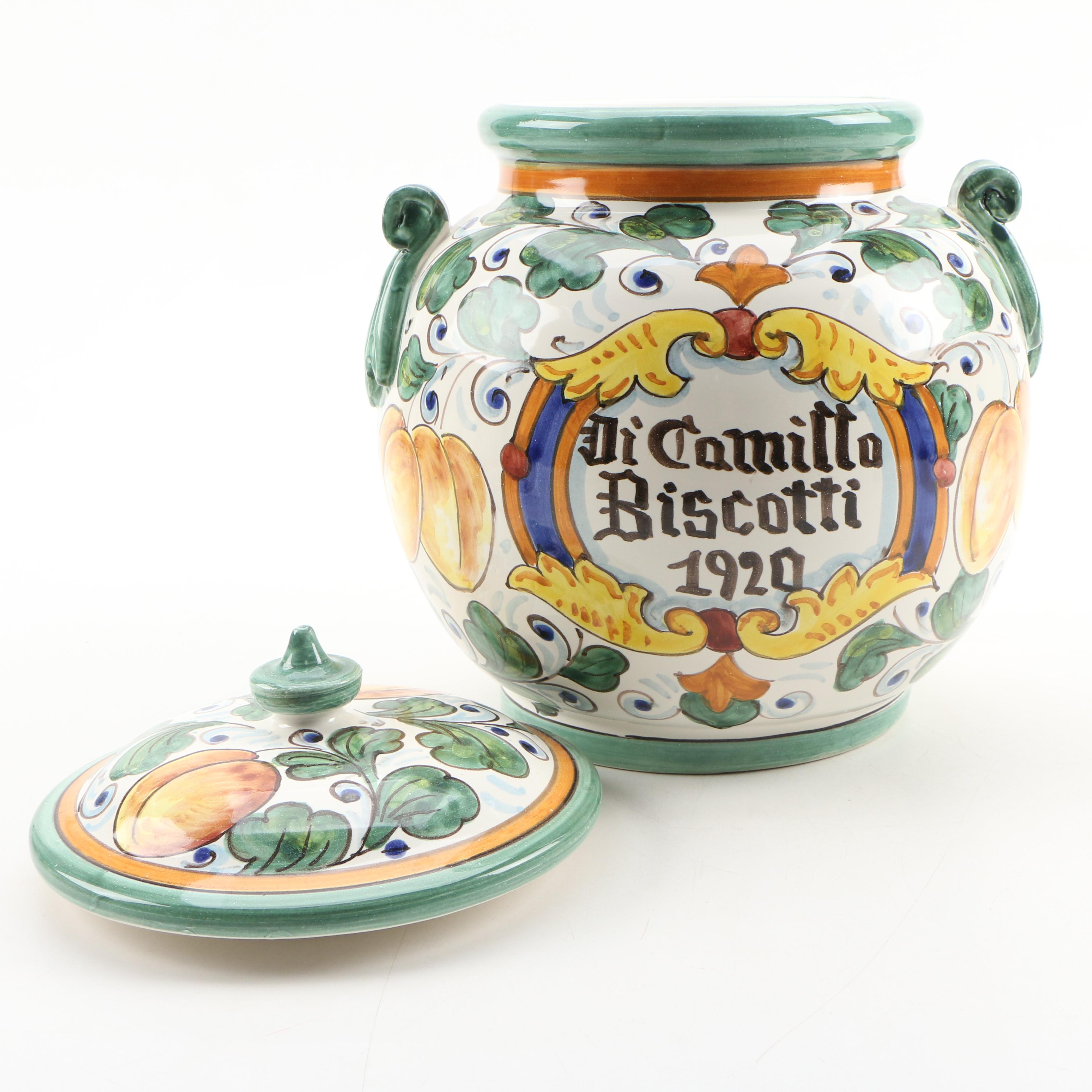 DiCamillo "Melograno Grande" Ceramic Cookie Jar, Contemporary
