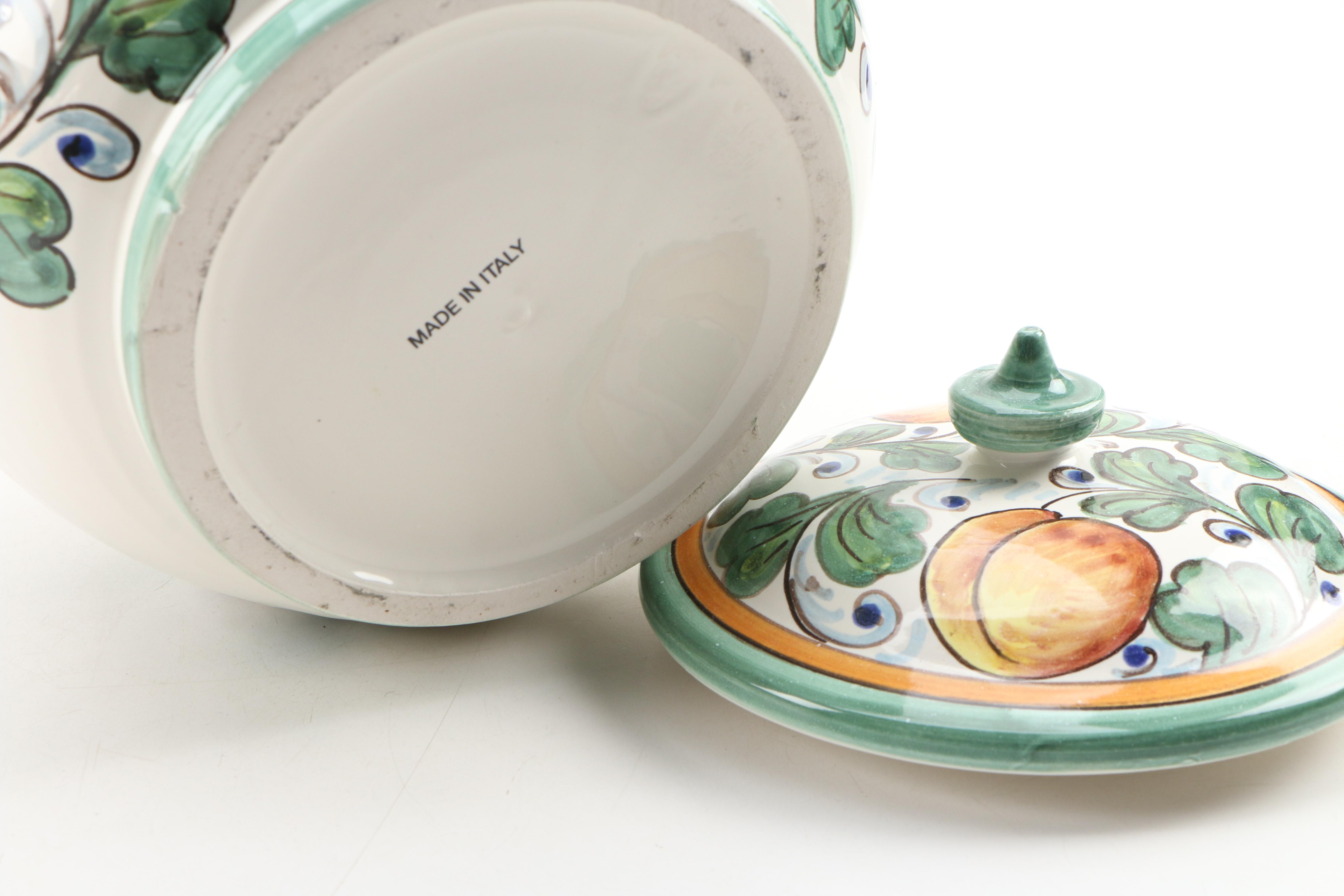 DiCamillo "Melograno Grande" Ceramic Cookie Jar, Contemporary