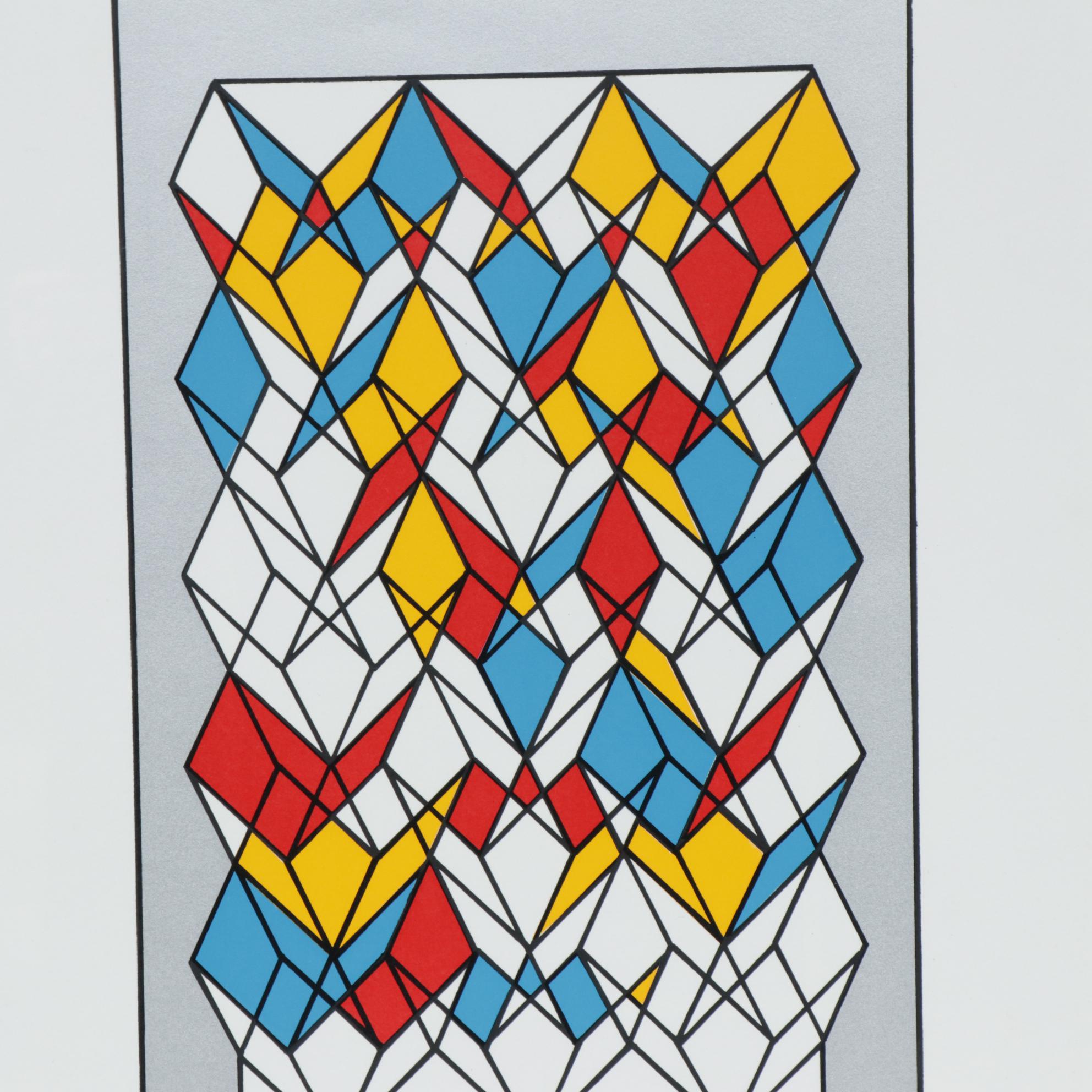 Mario Kujawski Geometric Abstract Serigraph, 1979