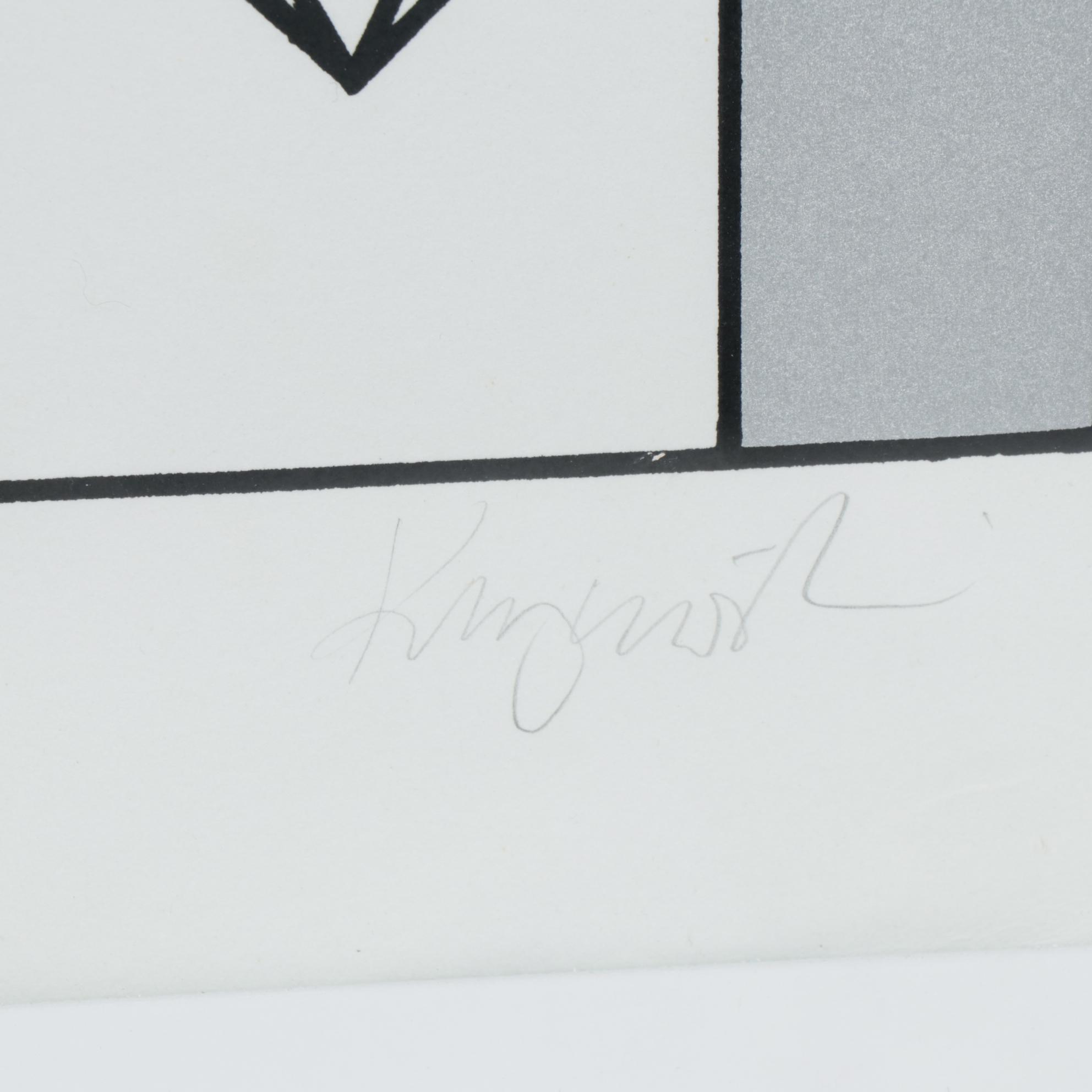 Mario Kujawski Geometric Abstract Serigraph, 1979