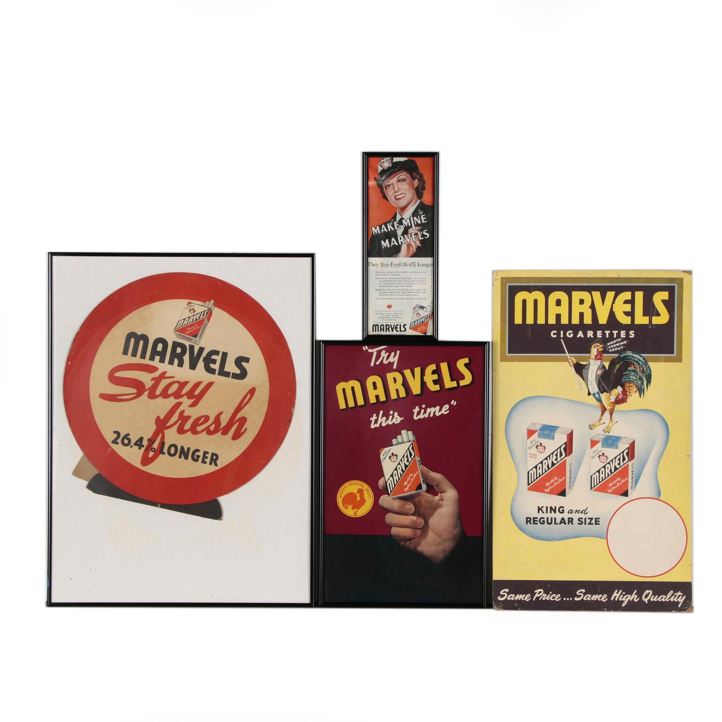 Marvel Cigarettes Advertisements and Signs