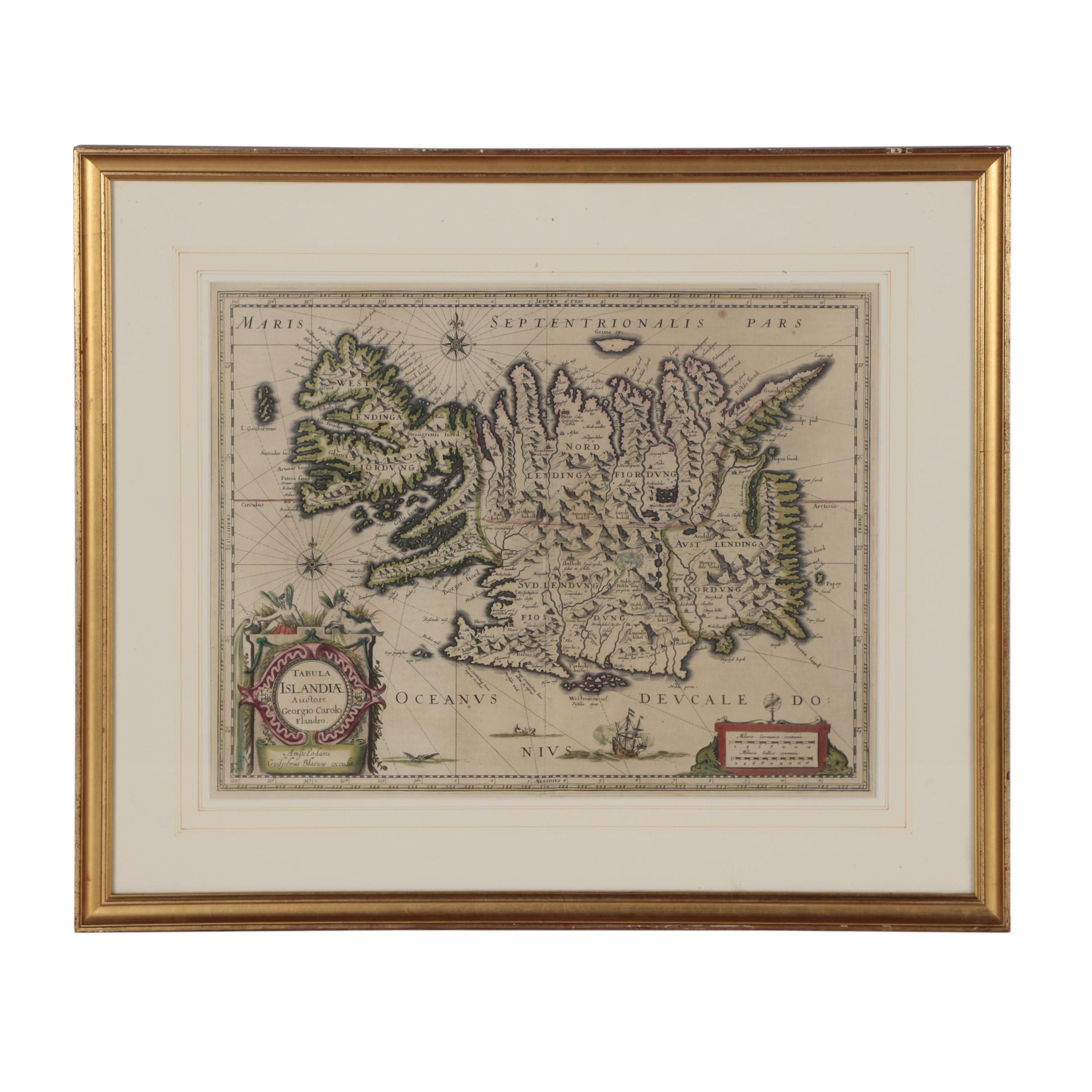 Willem Blaeu Map of Iceland "Tabula Islandia", circa 1640