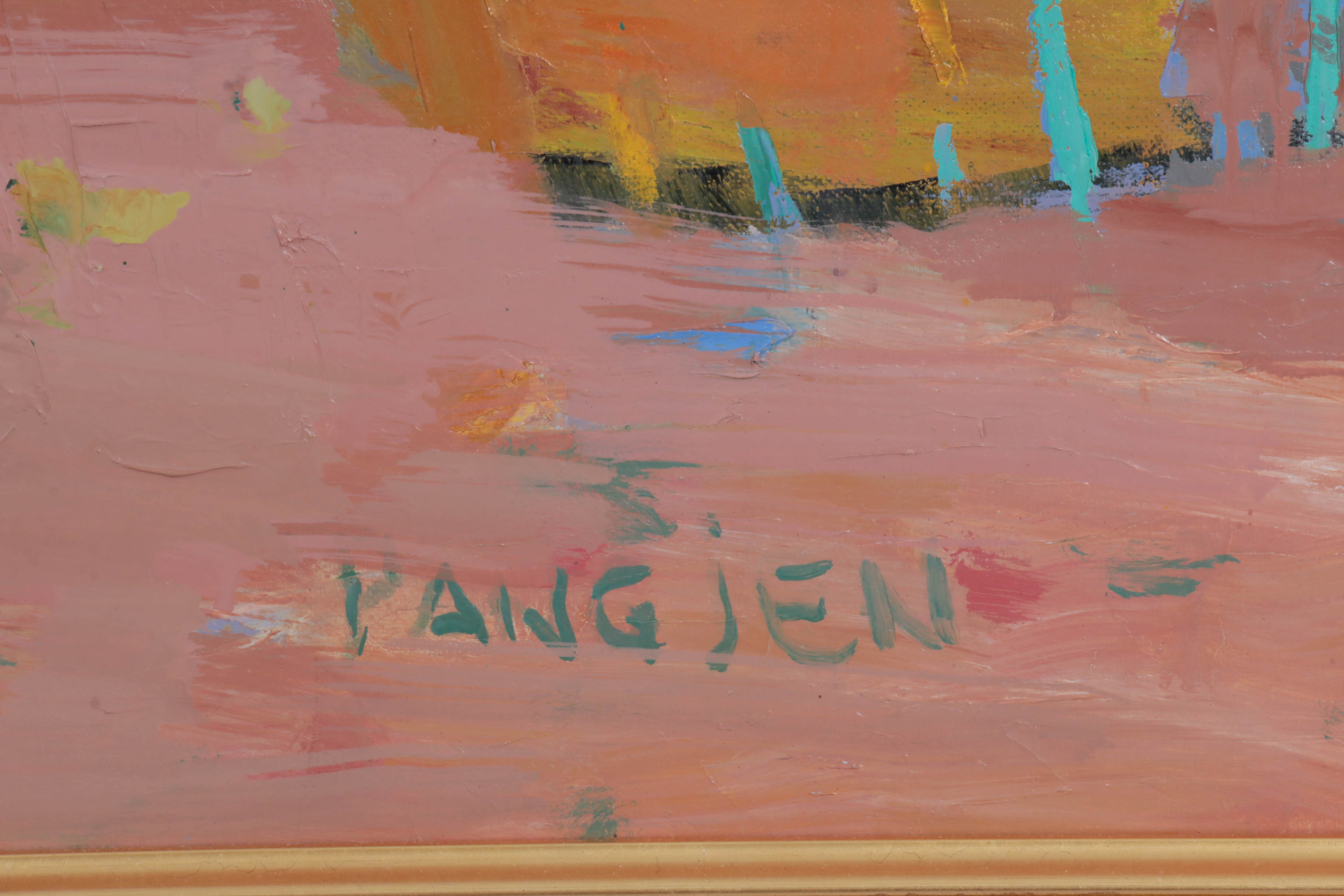 Pang Jen Oil Painting "Girl in Garden"