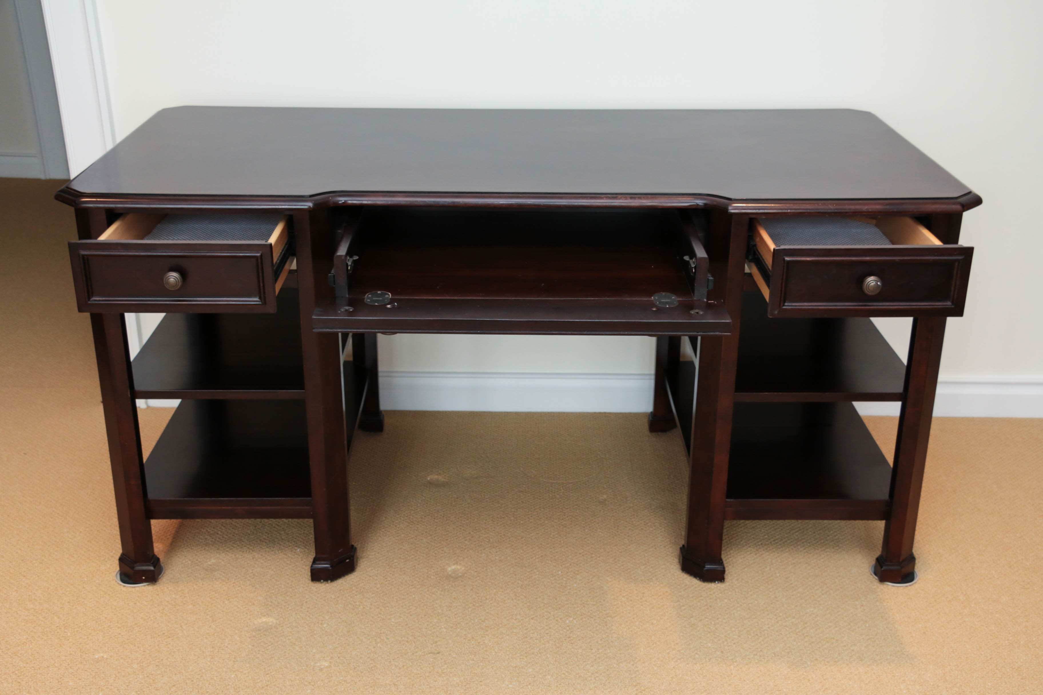Stanley Furniture Company Wood Writing Desk in Mahogany Finish