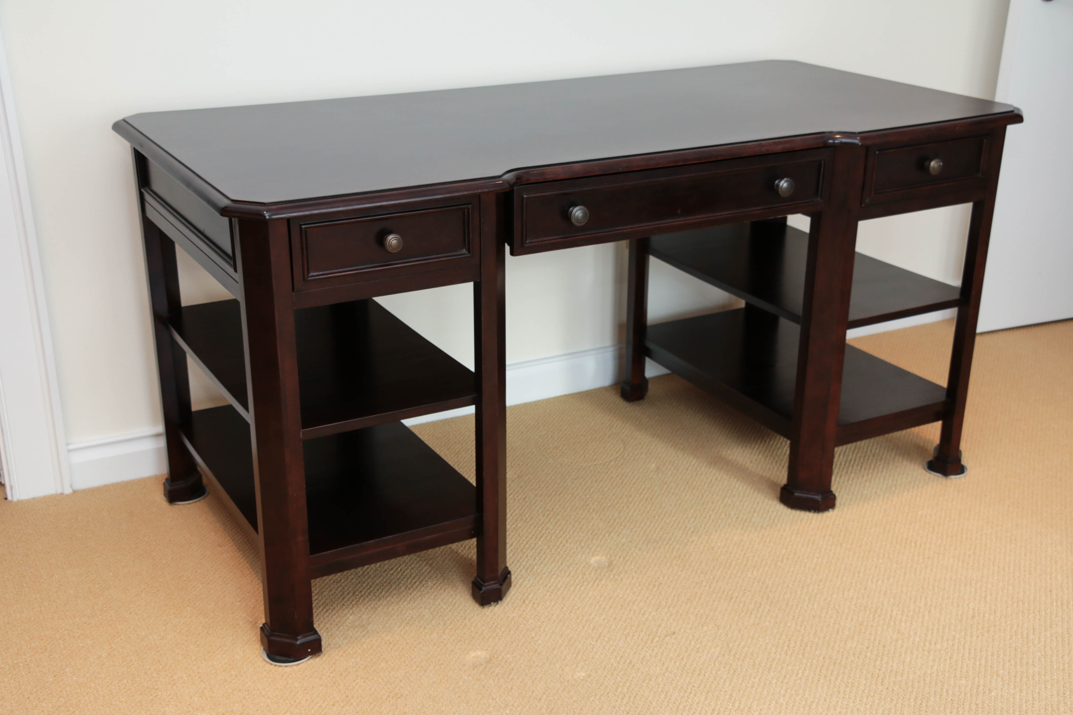 Stanley Furniture Company Wood Writing Desk in Mahogany Finish