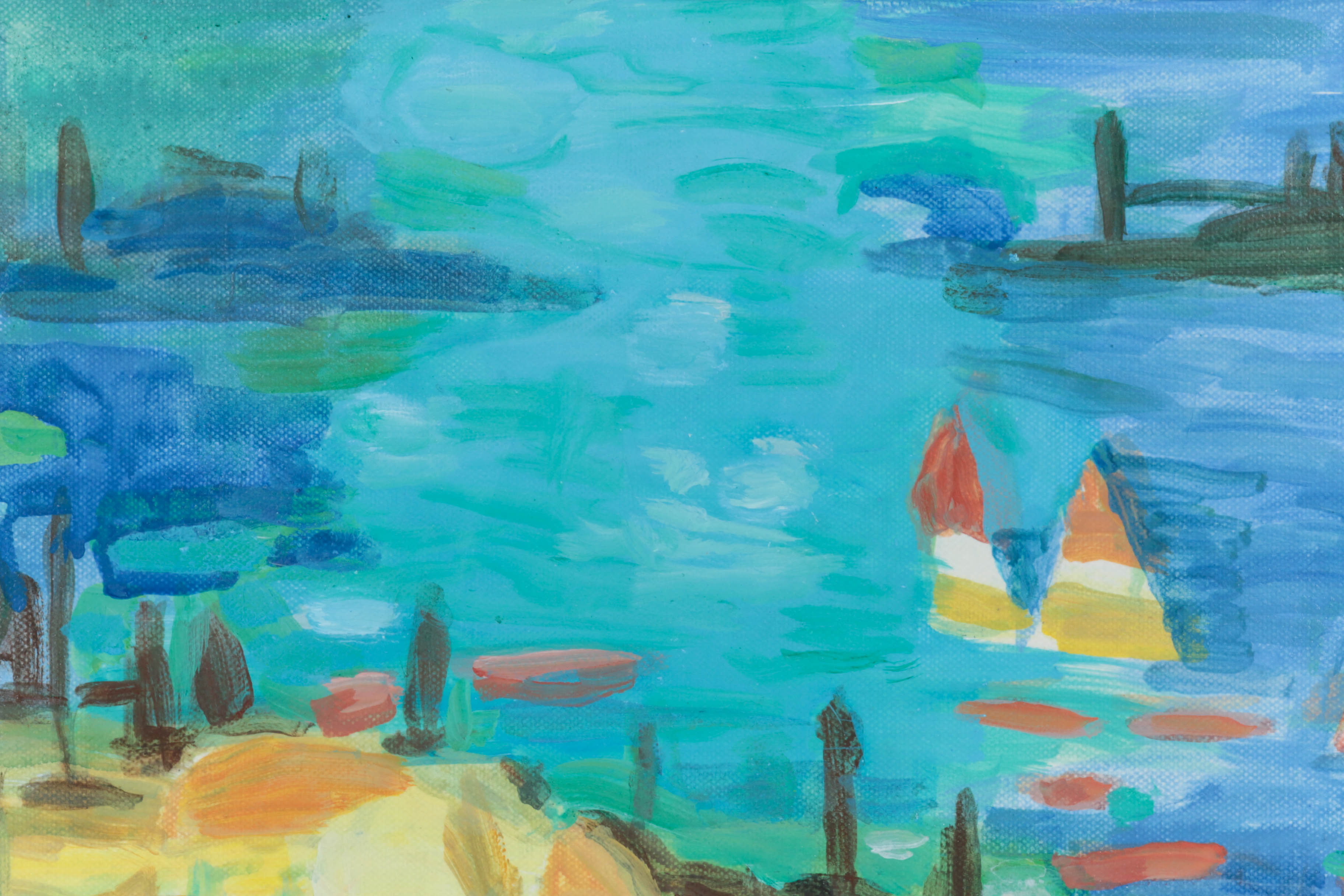 Pang Jen Oil Painting "Caribbean Harbor"