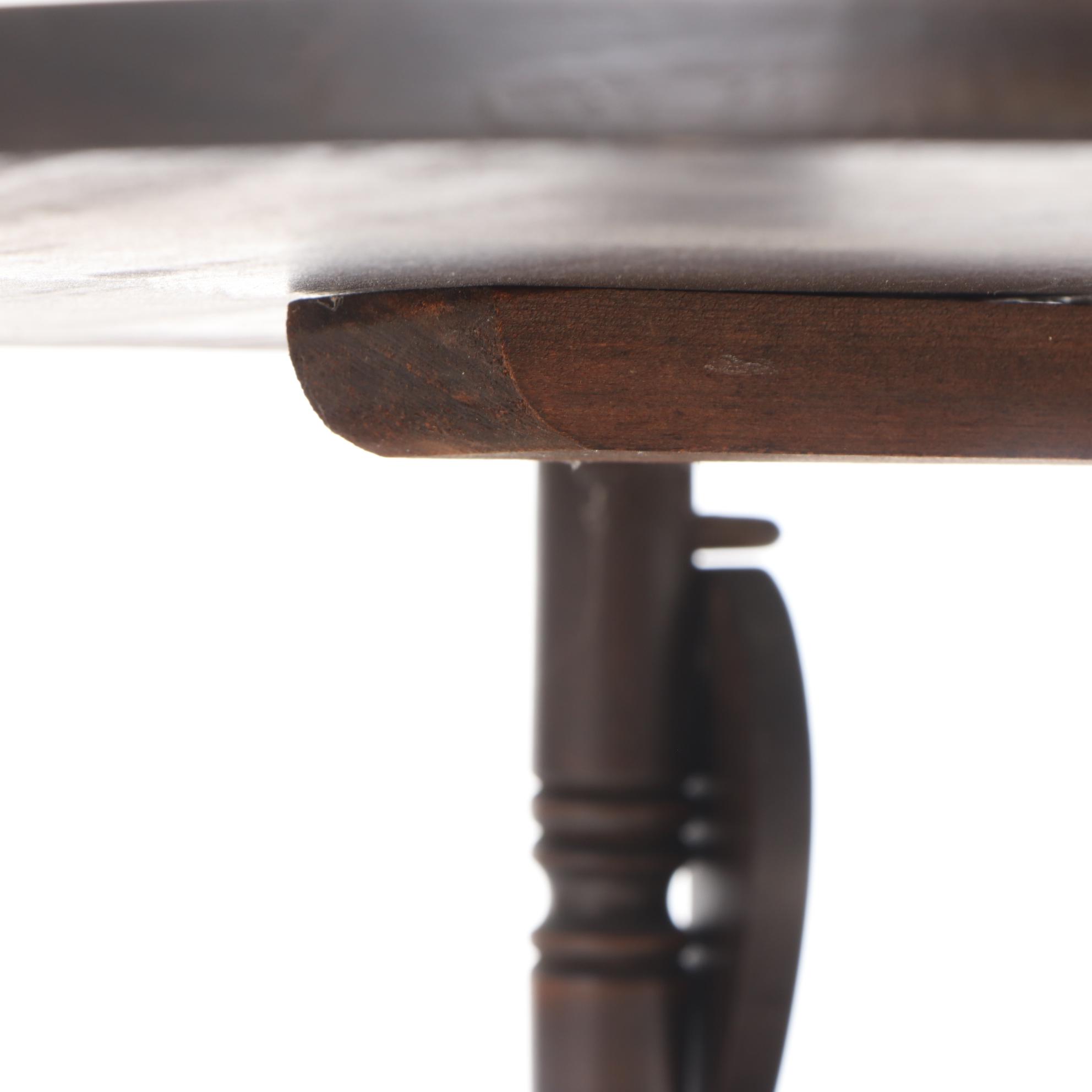 Weathered Wooden Tea Cart with Removable Tray, Mid to Late 20th C.