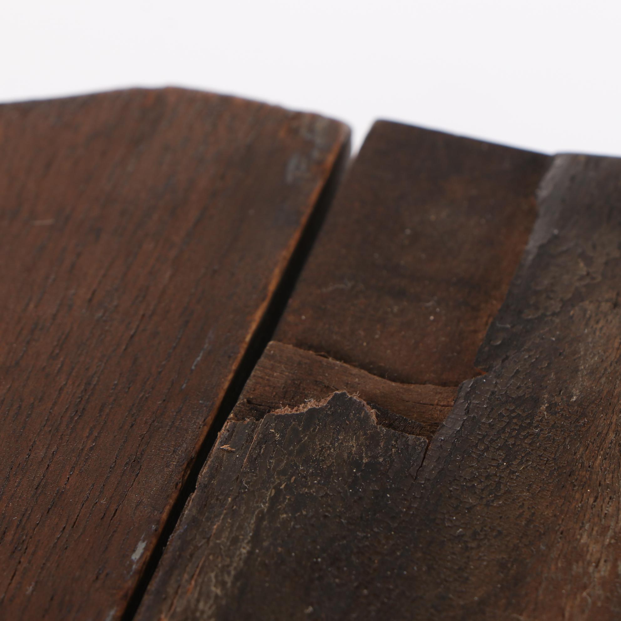 Weathered Wooden Tea Cart with Removable Tray, Mid to Late 20th C.