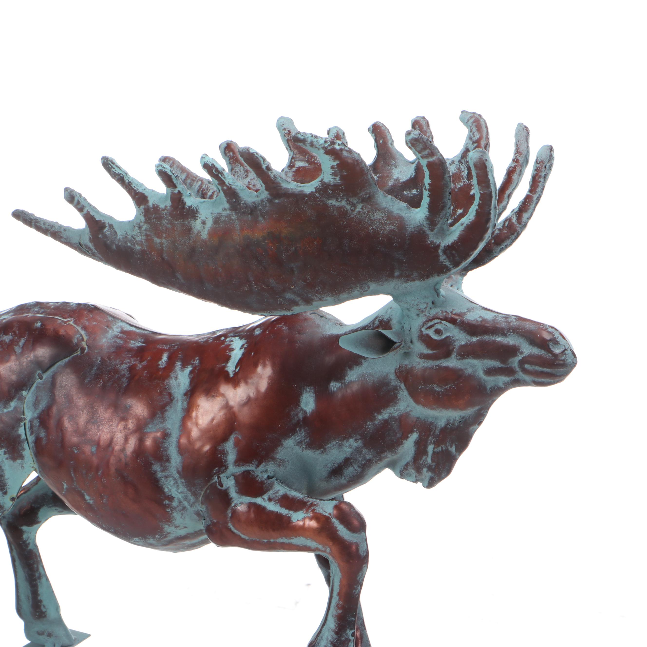 Copper Moose Rooftop Weathervane