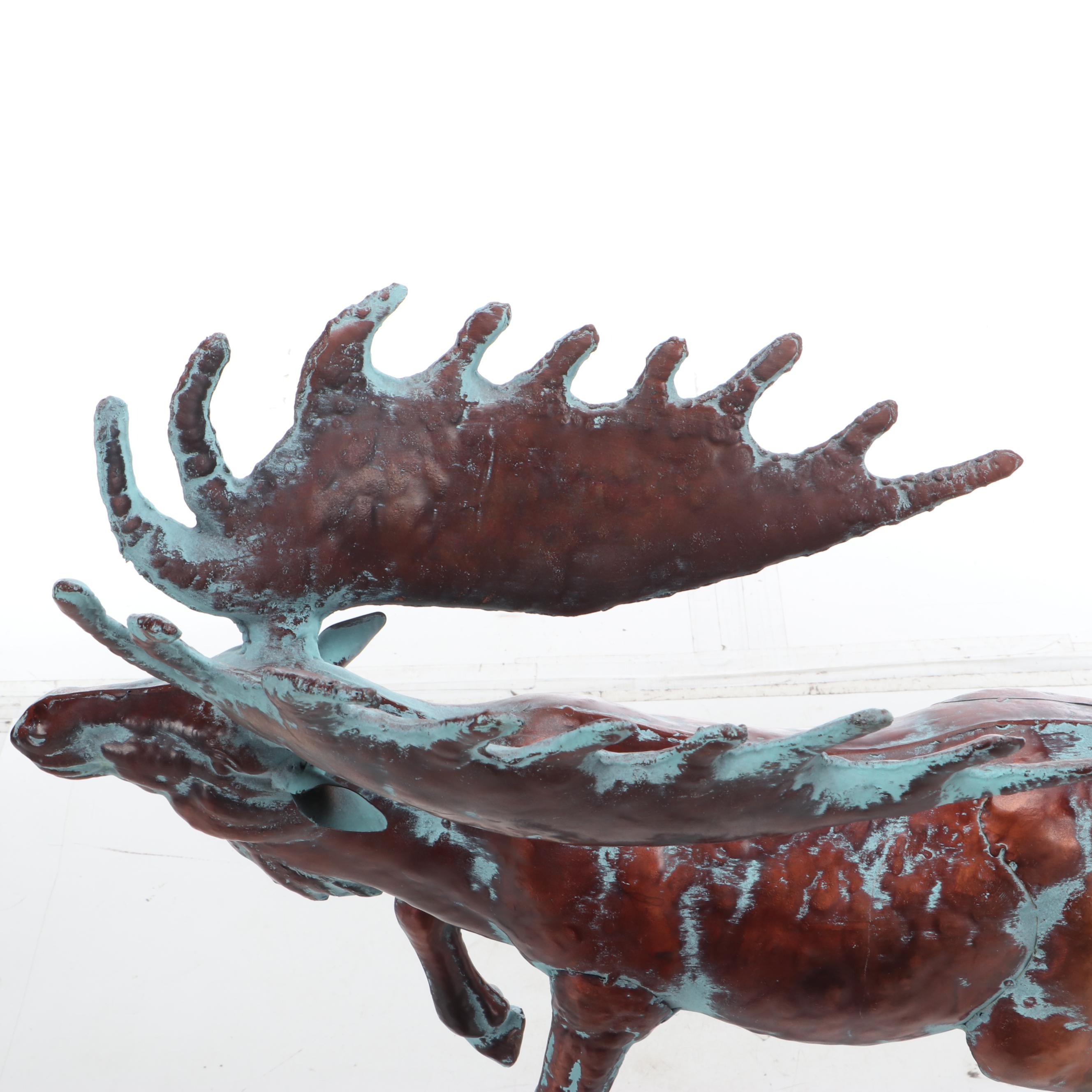 Copper Moose Rooftop Weathervane