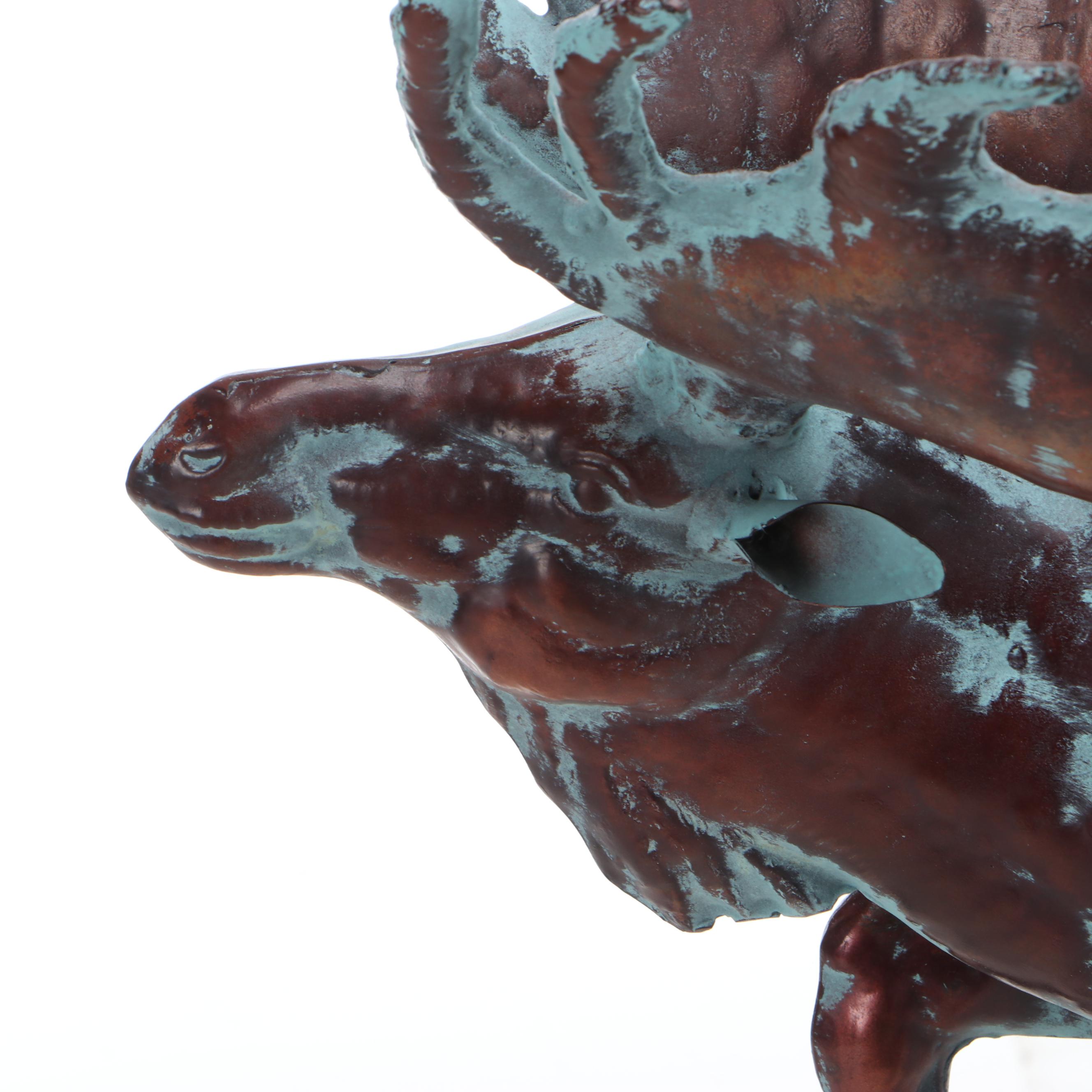 Copper Moose Rooftop Weathervane