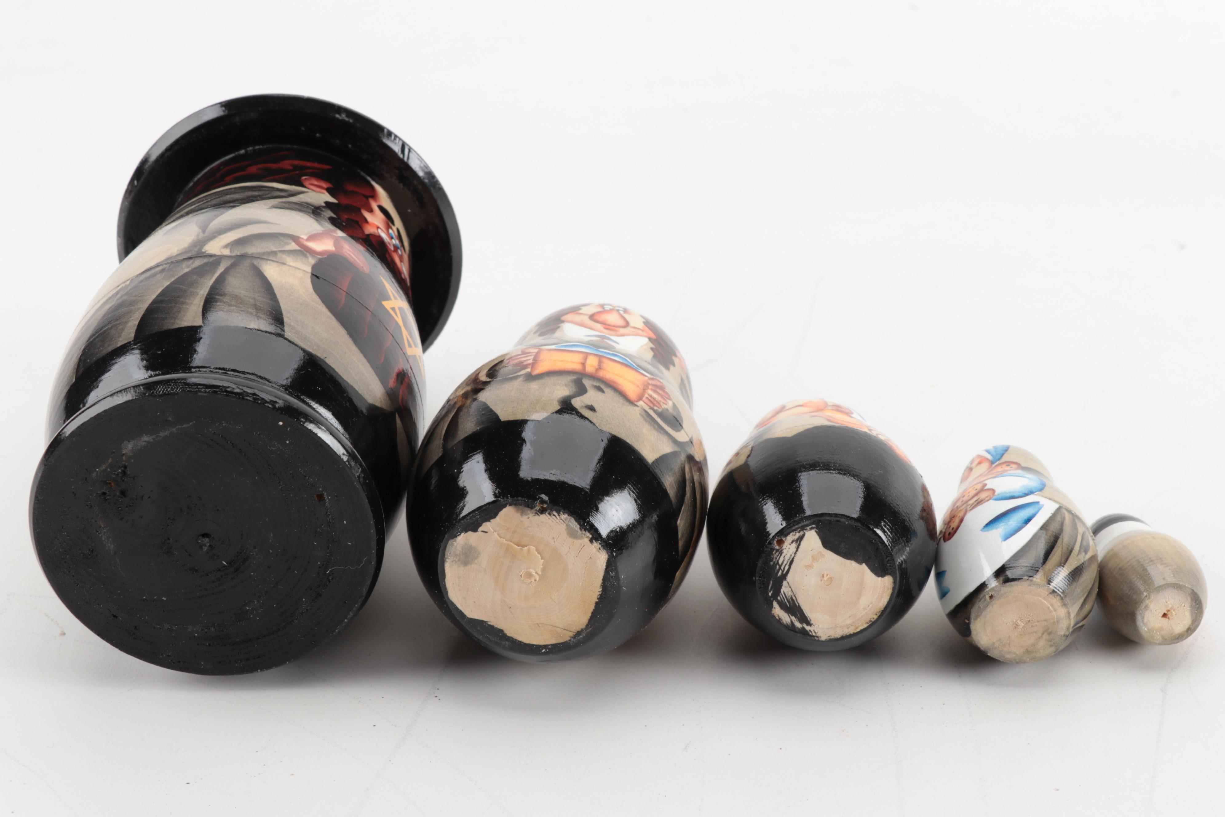 Hand-Painted Nesting Rabbi Dolls