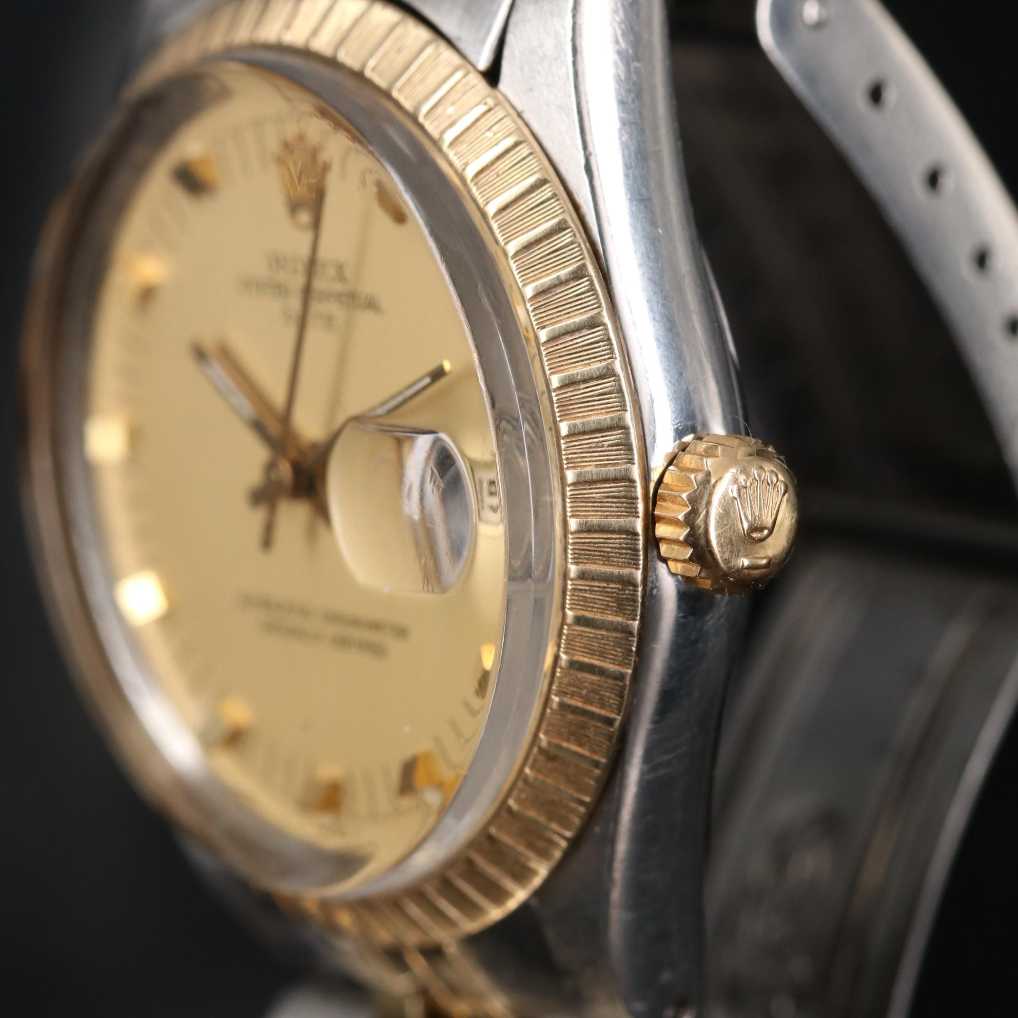 Rolex Date 14K Gold and Stainless Steel Automatic Watch, 1981