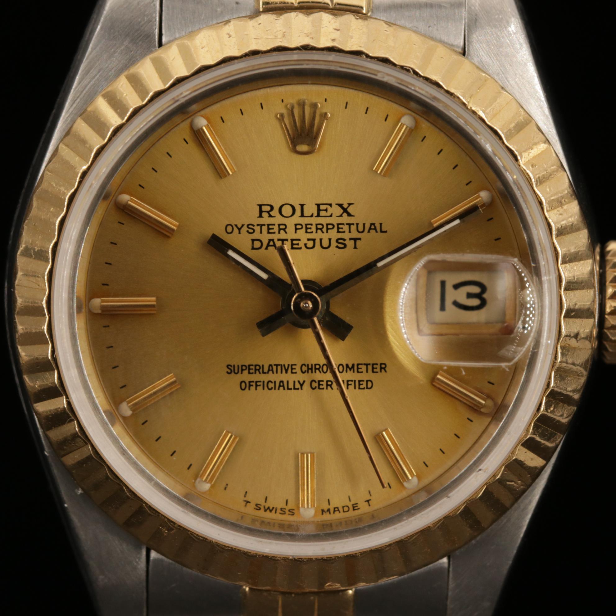 Rolex Datejust 18K Gold And Stainless Steel Automatic Watch, 1987