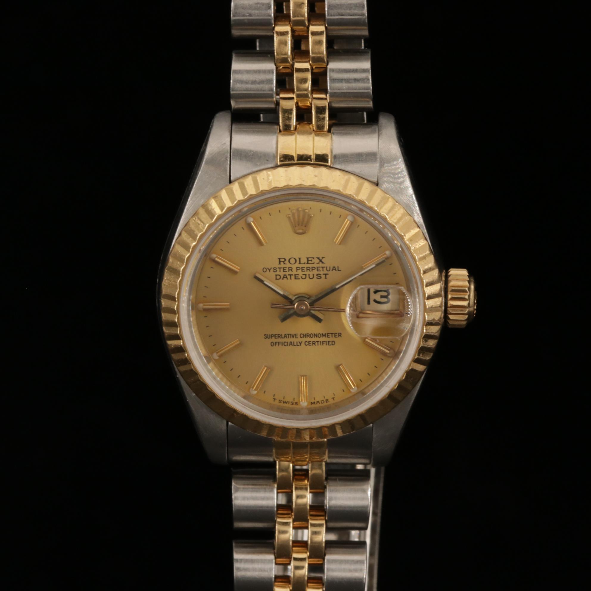 Rolex Datejust 18K Gold And Stainless Steel Automatic Watch, 1987