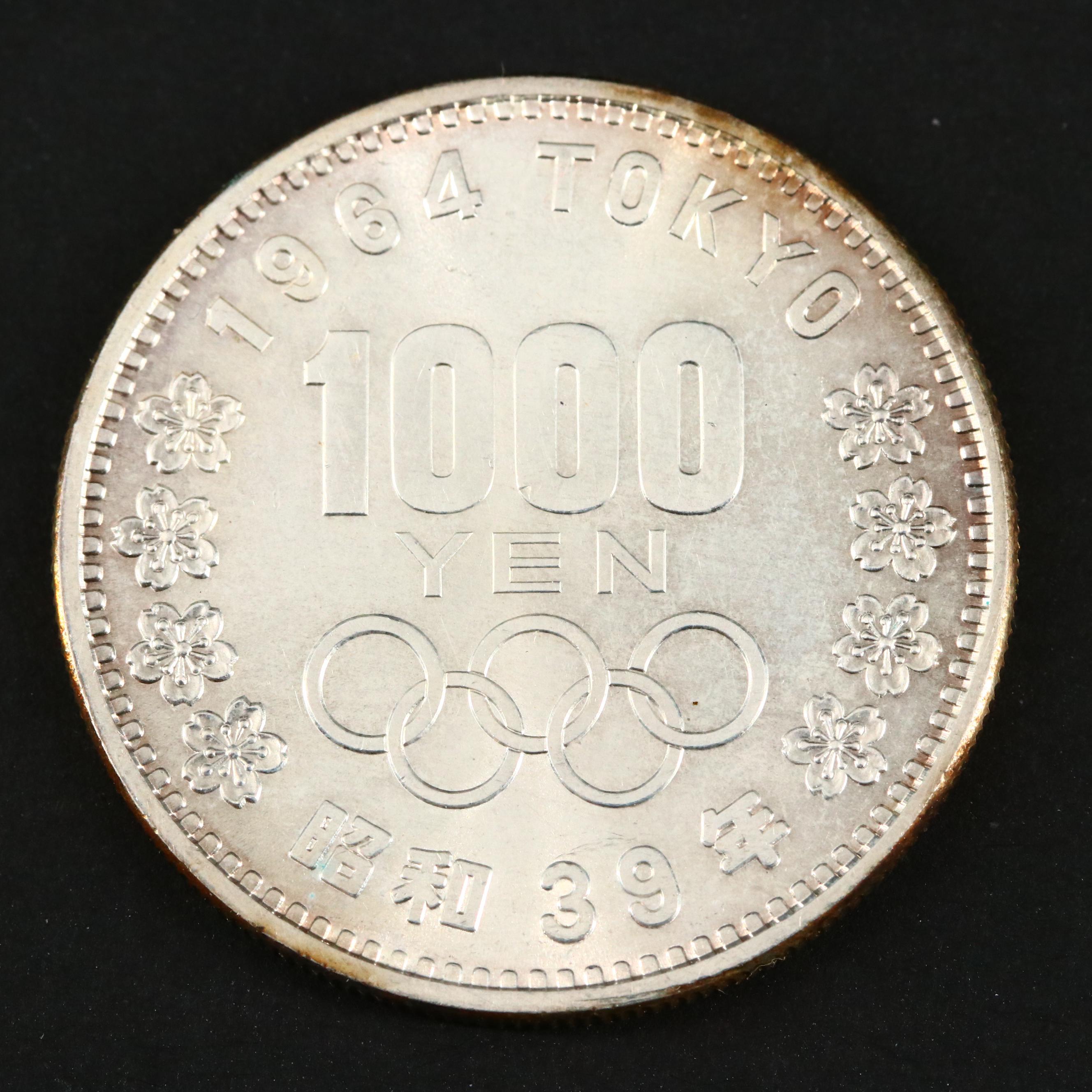 1964 Tokyo Olympics Commemorative 1000 Yen Silver Coin