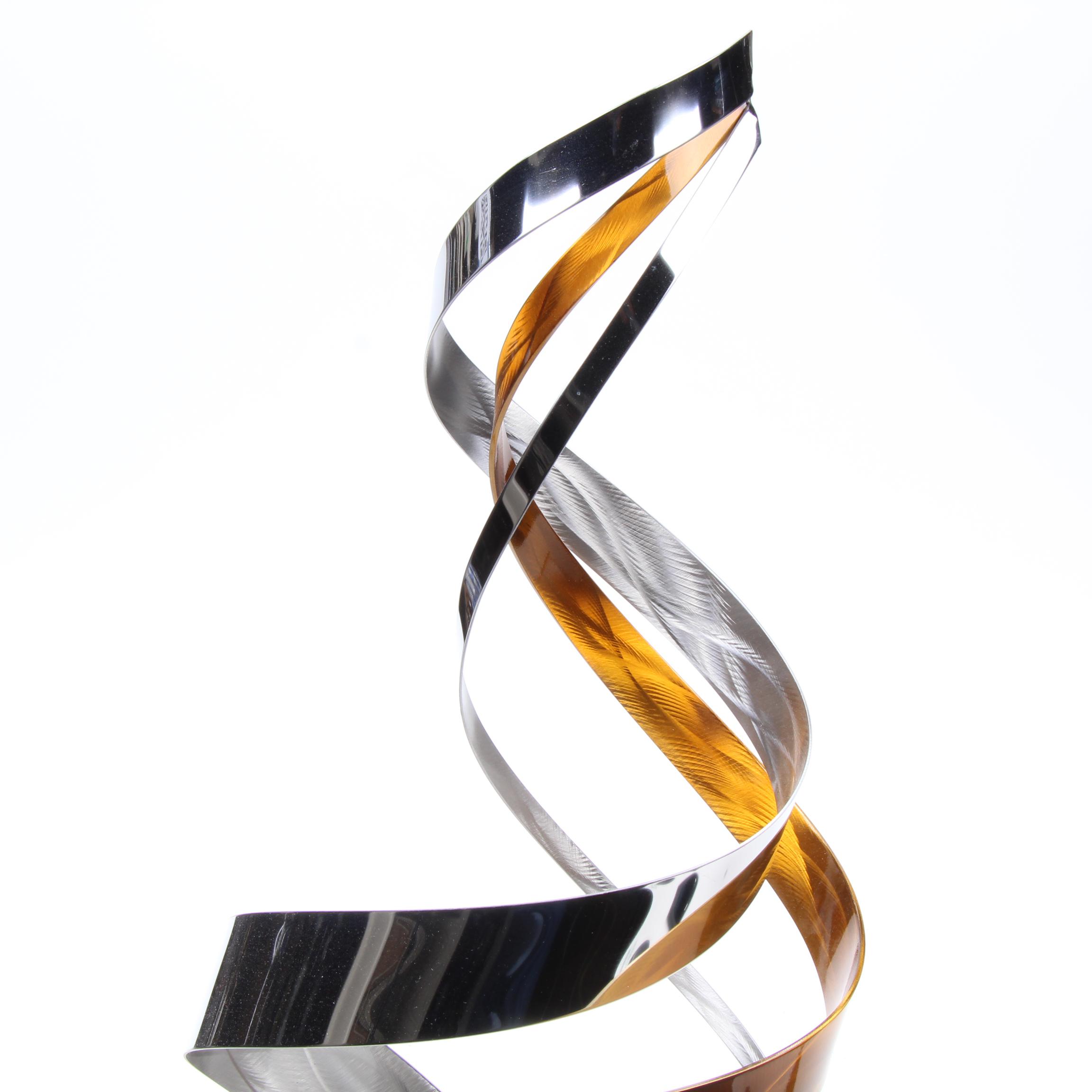 Abstract Metal Ribbon Sculpture