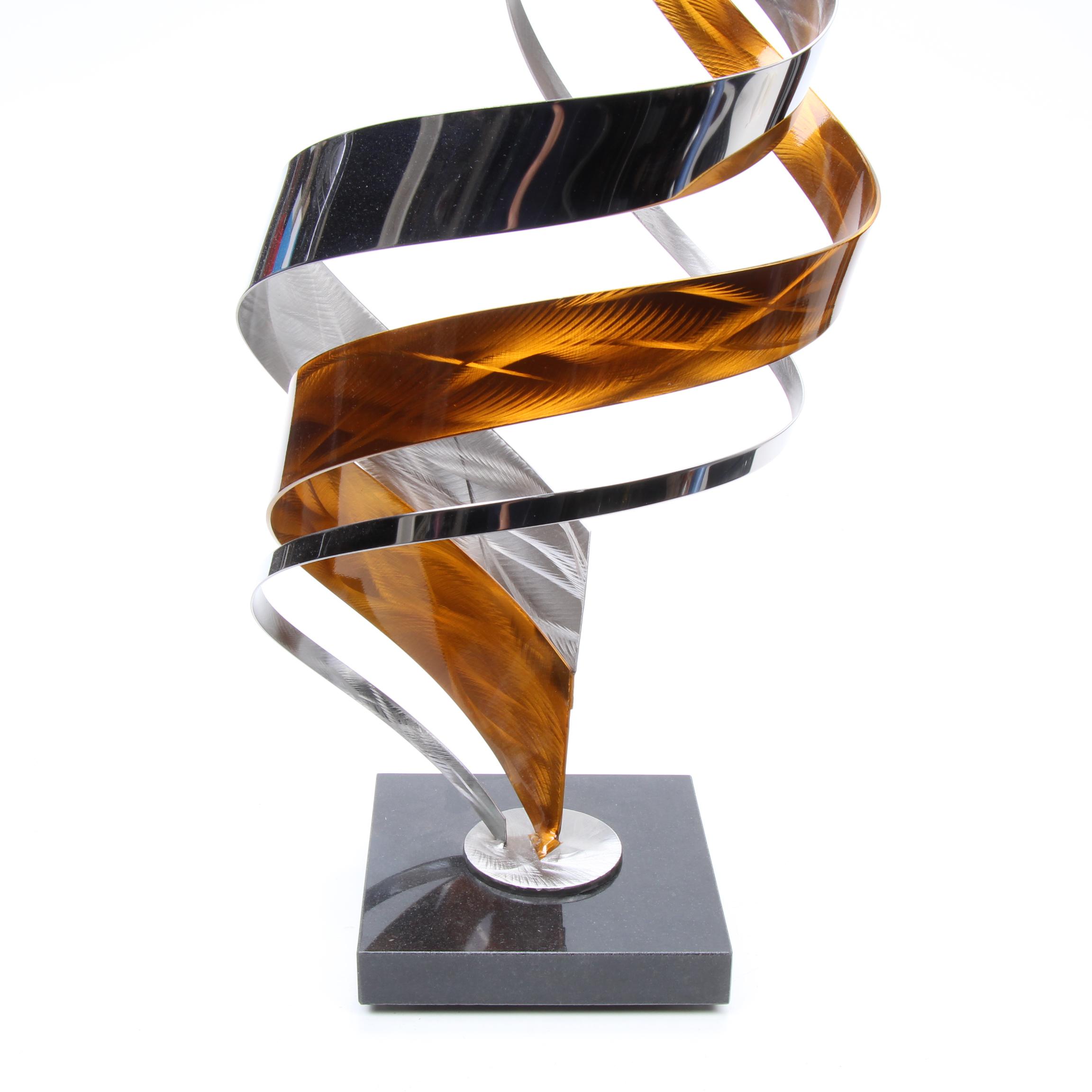 Abstract Metal Ribbon Sculpture