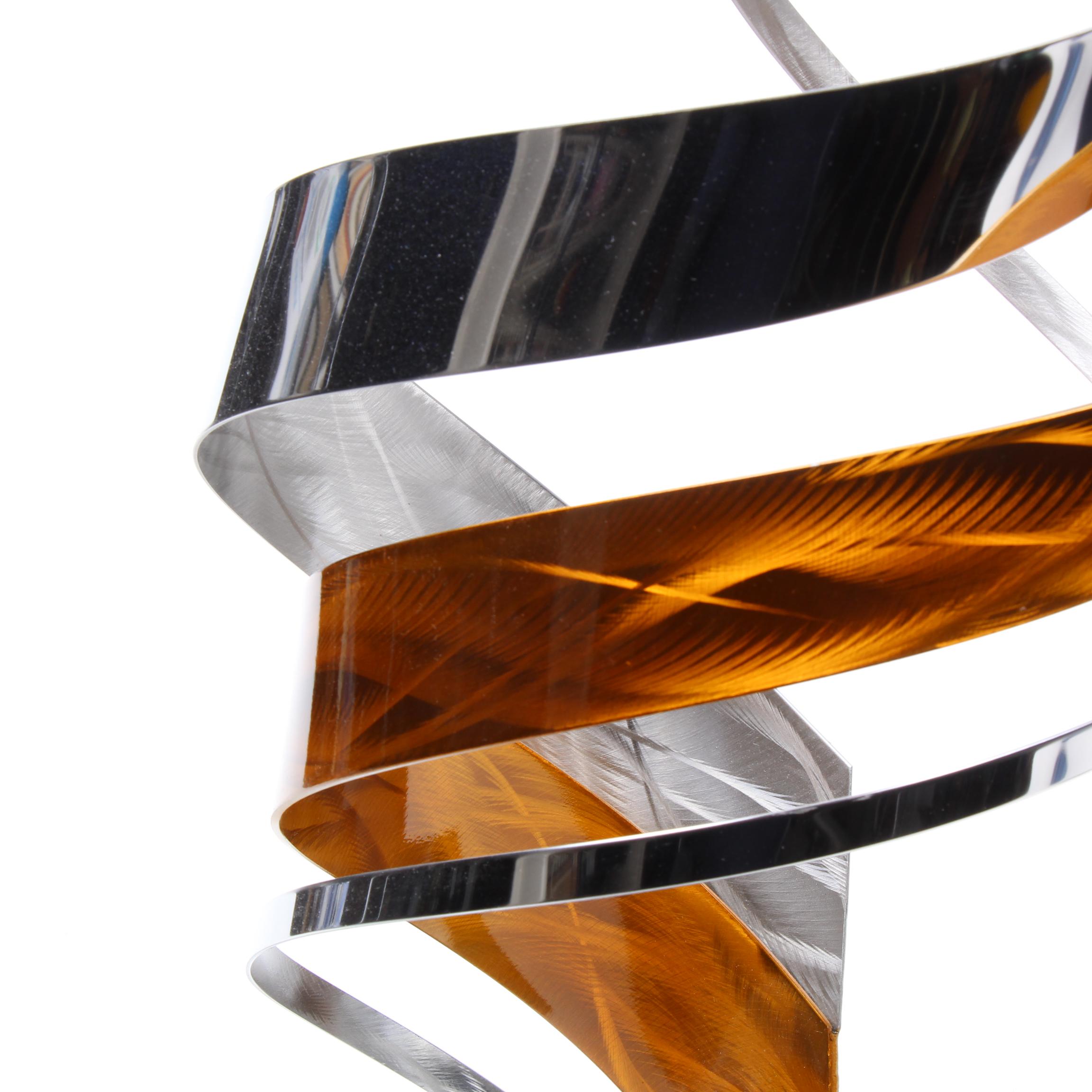 Abstract Metal Ribbon Sculpture