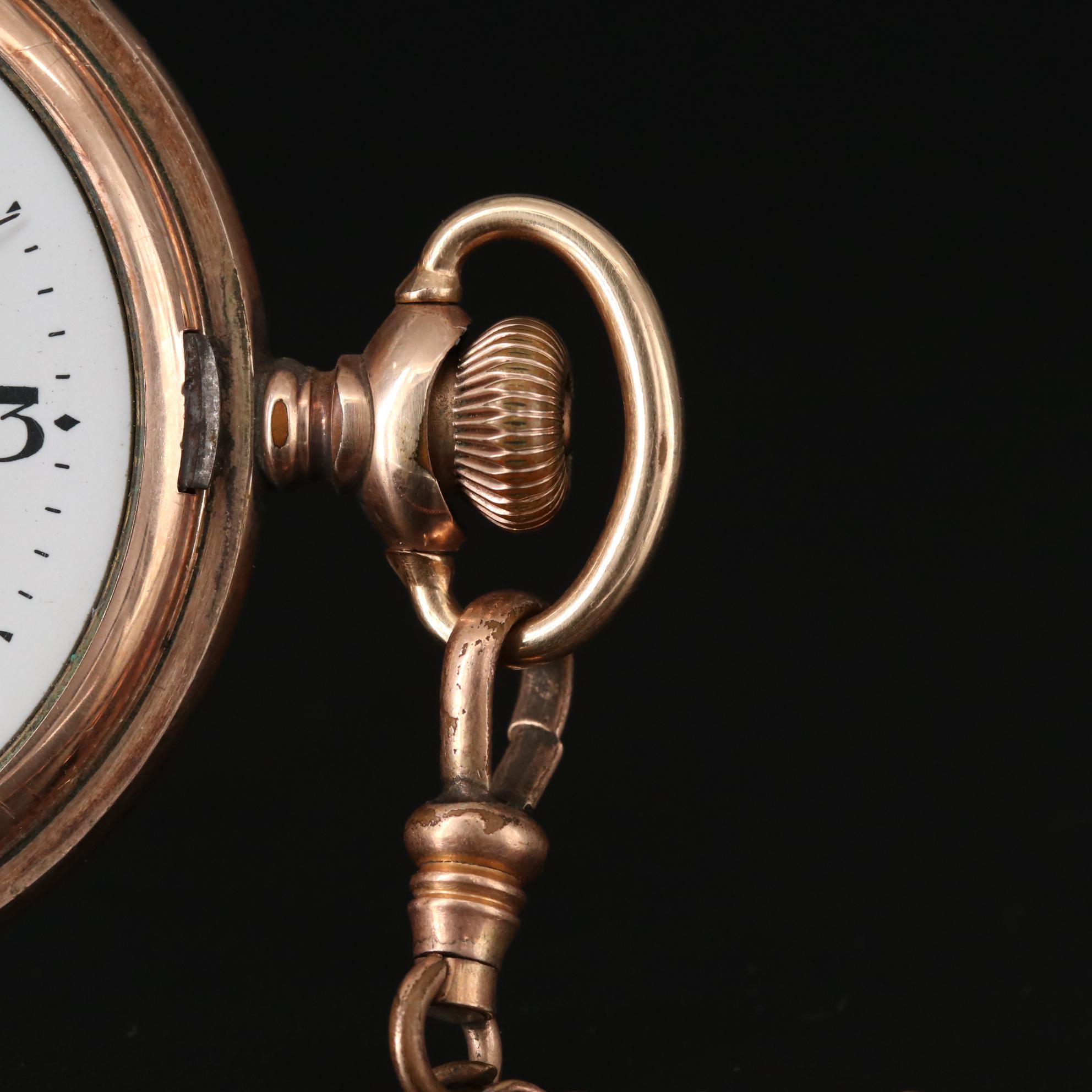 Antique Hampden Gold Filled Hunter Case Pocket Watch, 1911