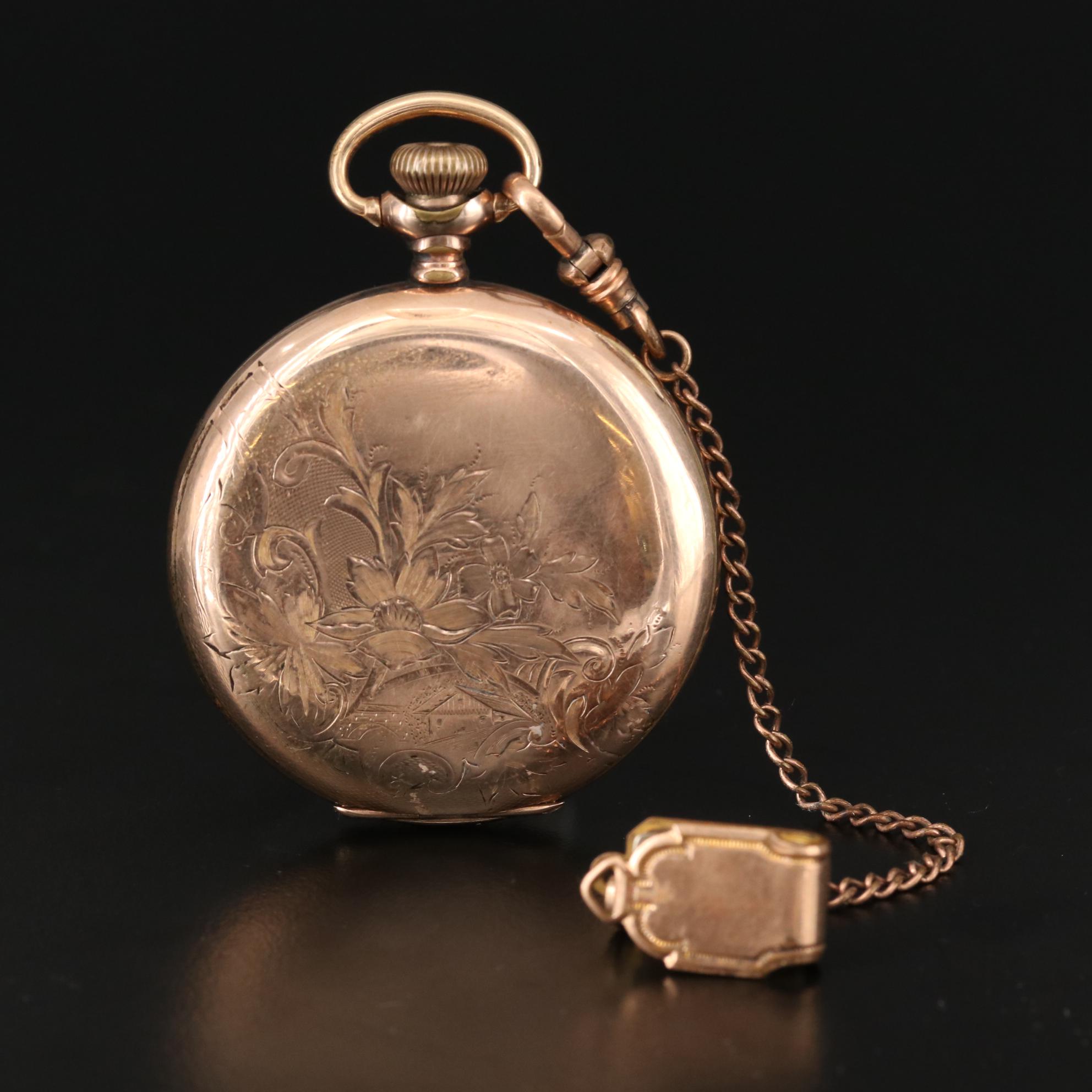 Antique Hampden Gold Filled Hunter Case Pocket Watch, 1911
