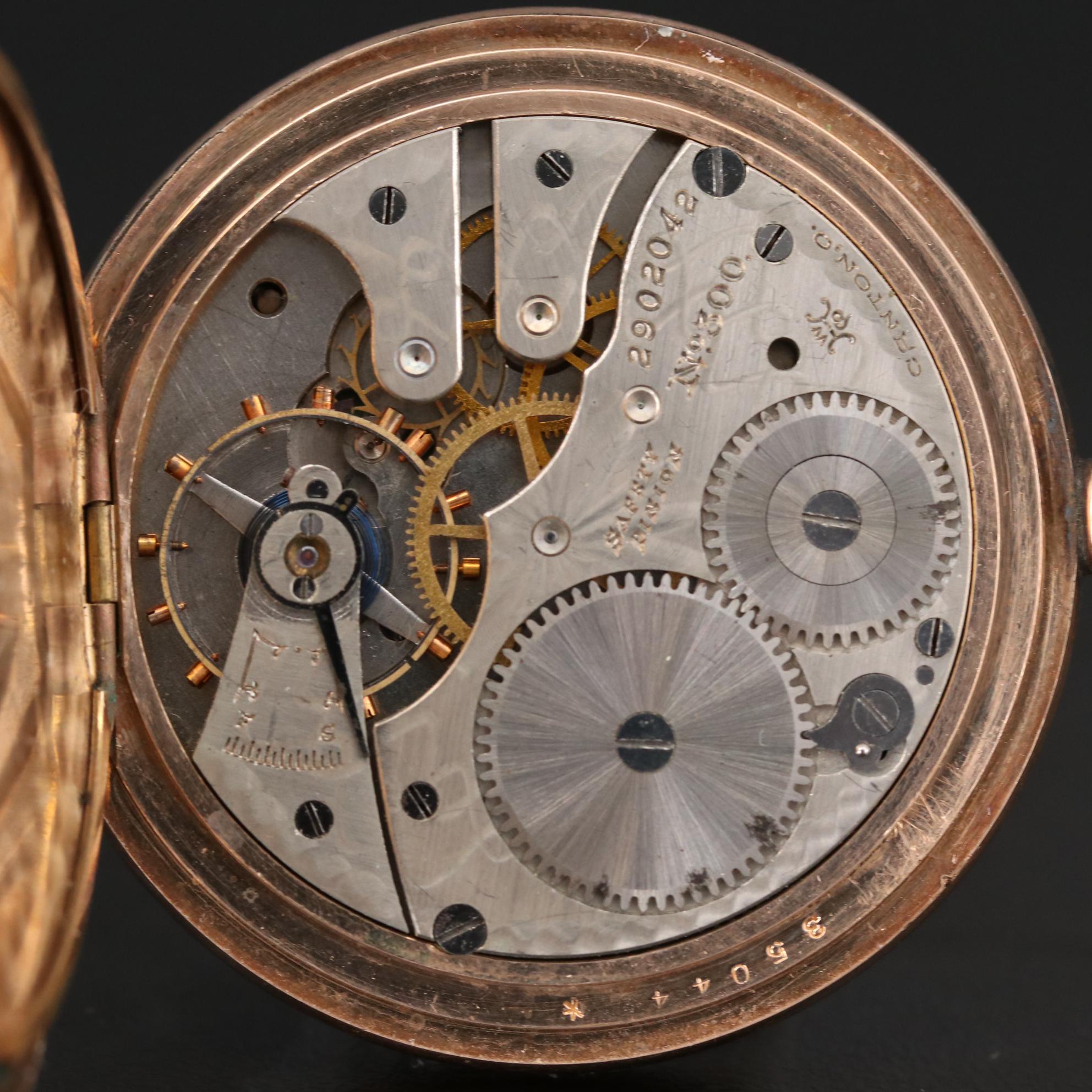 Antique Hampden Gold Filled Hunter Case Pocket Watch, 1911