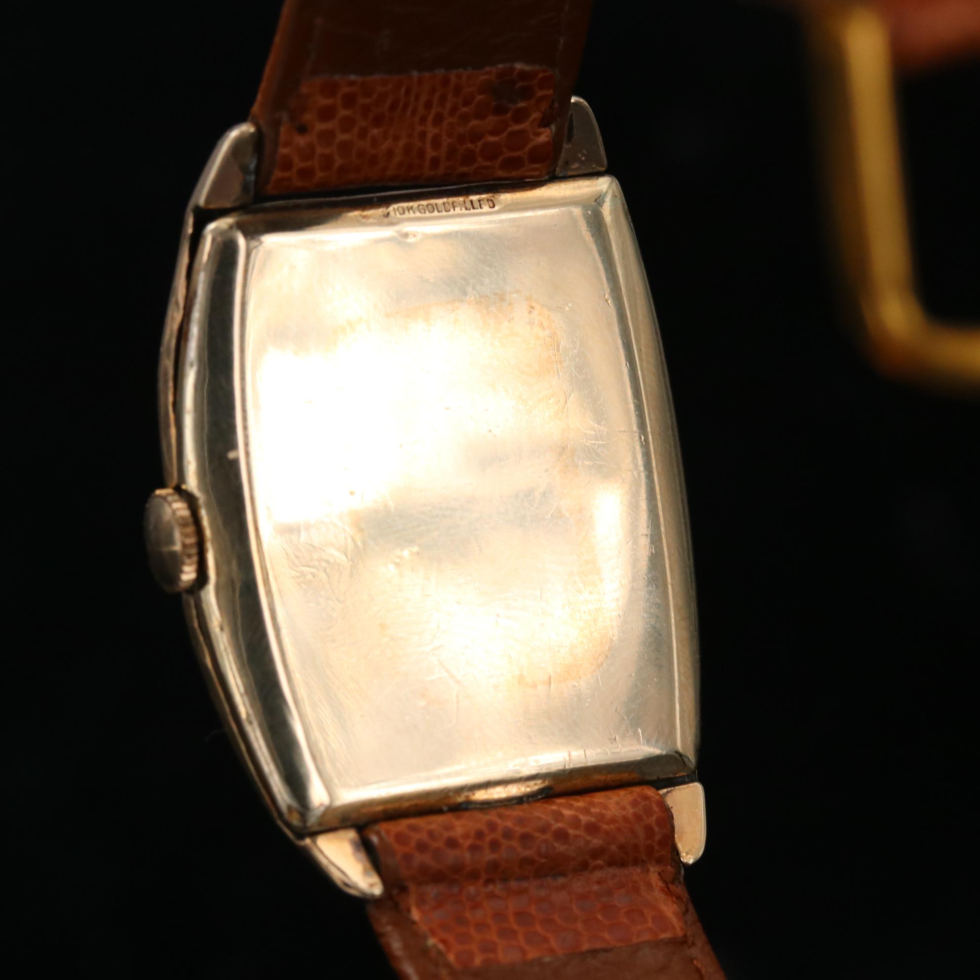 Gruen Flip Top Veri-Thin 10K Gold Filled Stem Wind Watch