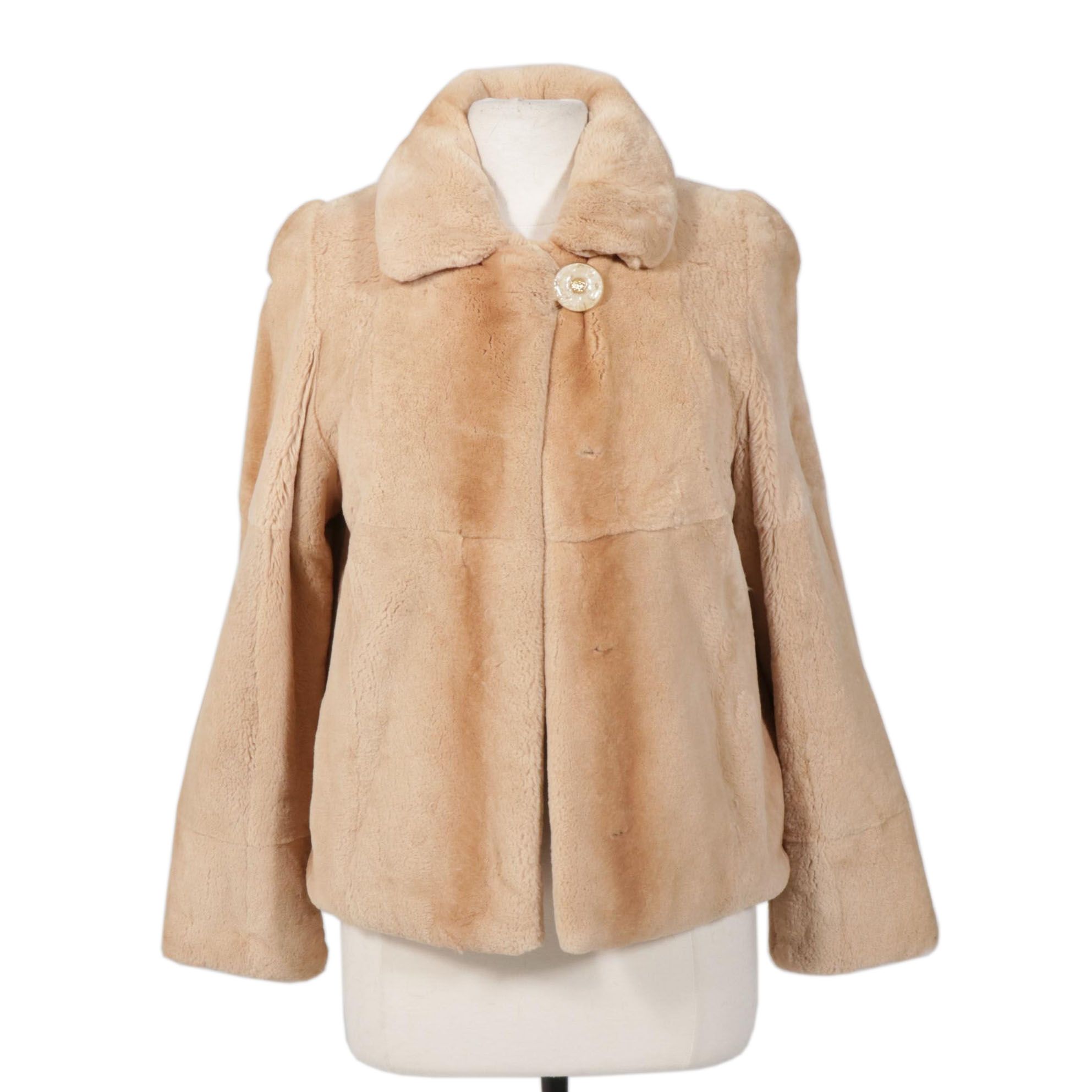 Modèle Chombert Sheared Rex Rabbit Fur Jacket, Vintage