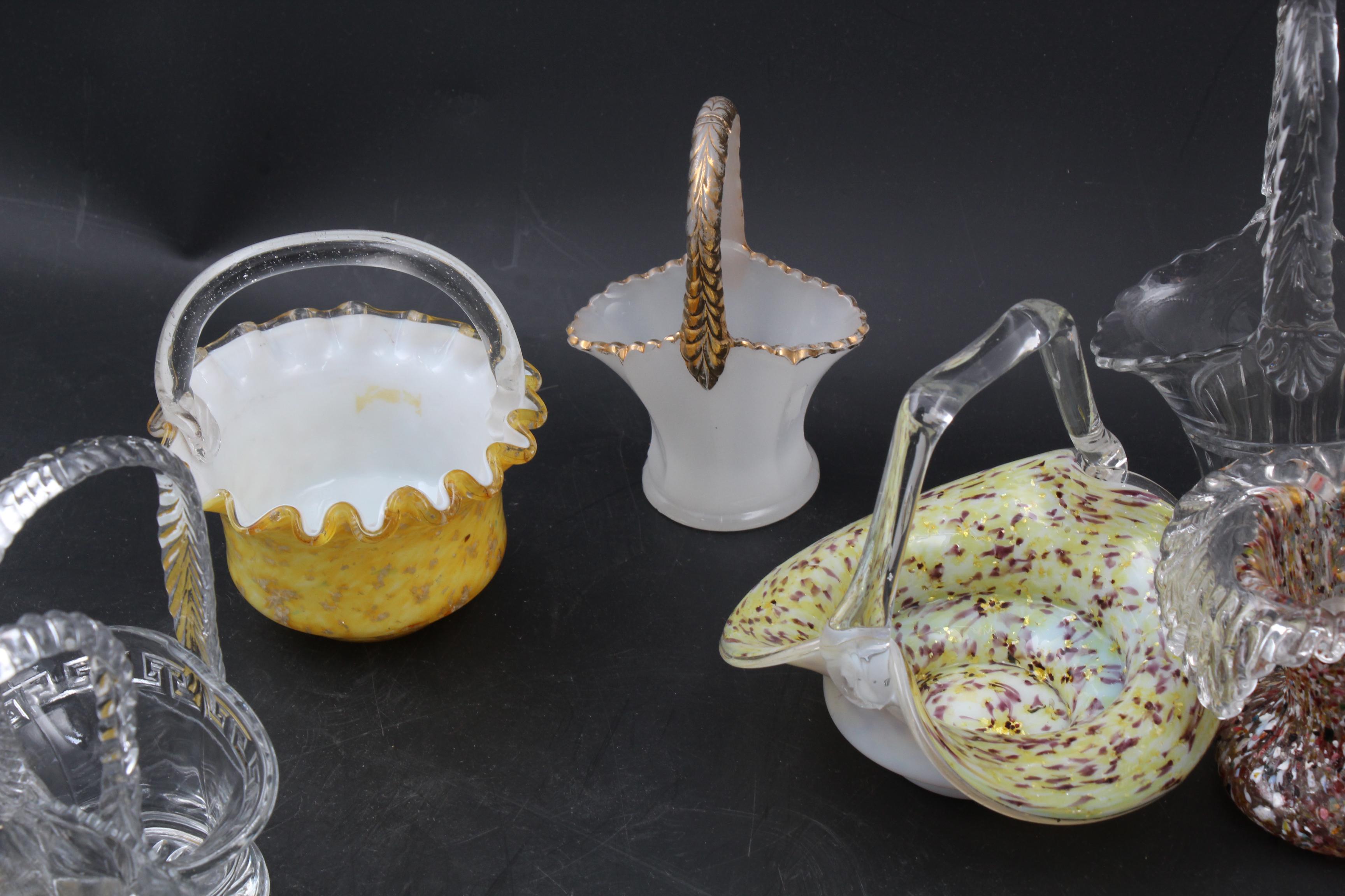 Art Glass Basket Bowls