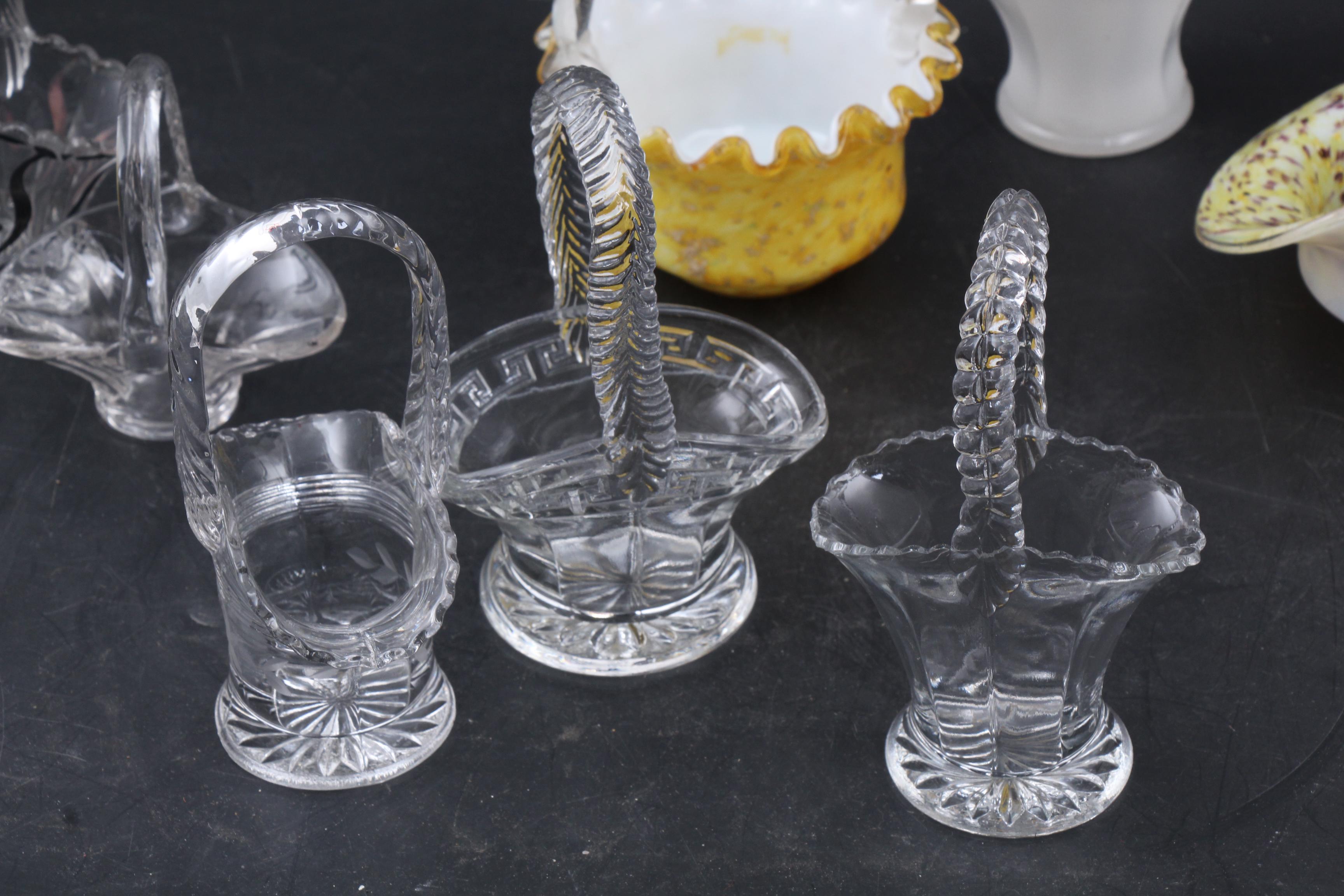 Art Glass Basket Bowls