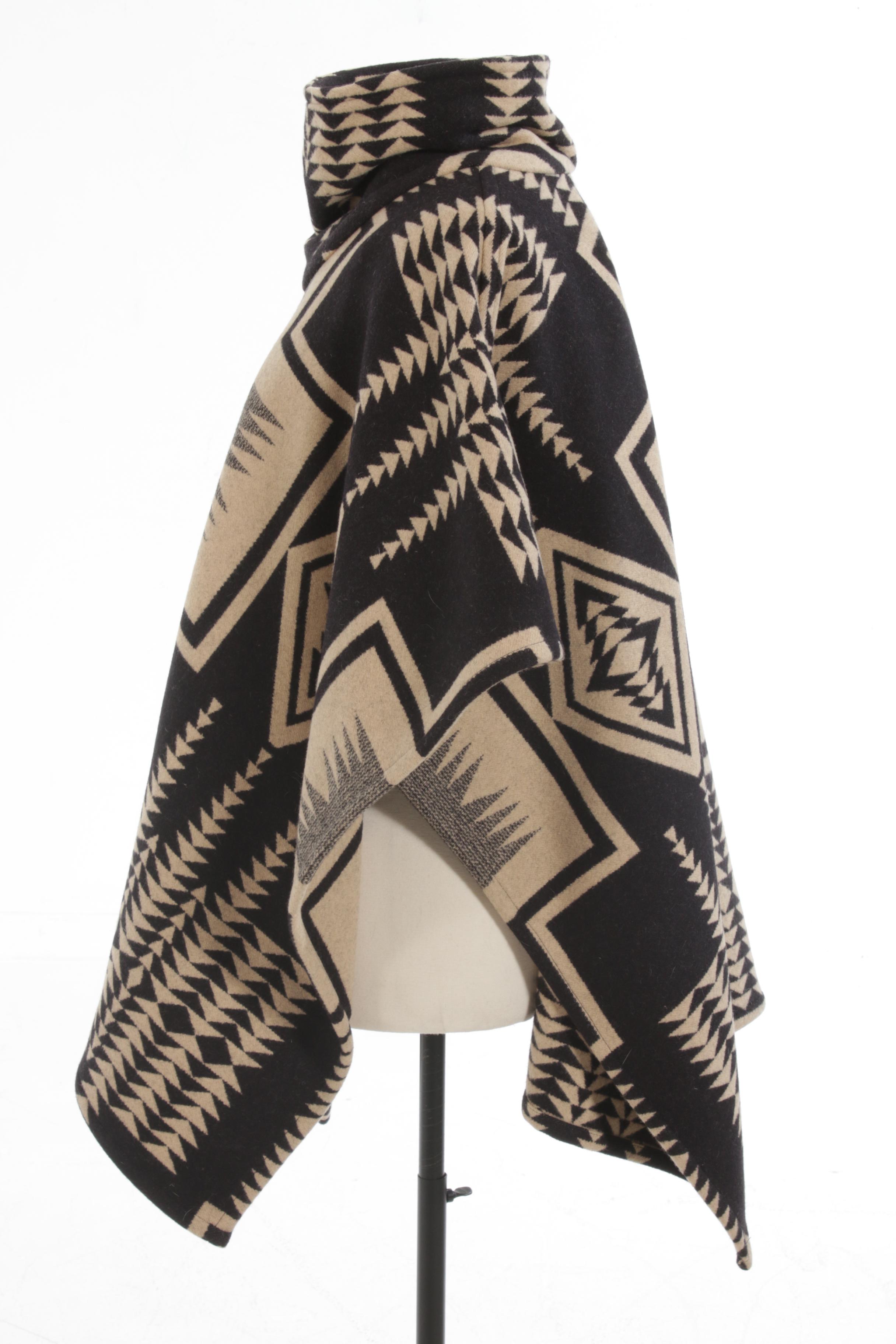 Pendleton Wool Portland Collection Cowl Neck Penobscot Blanket Poncho Cape