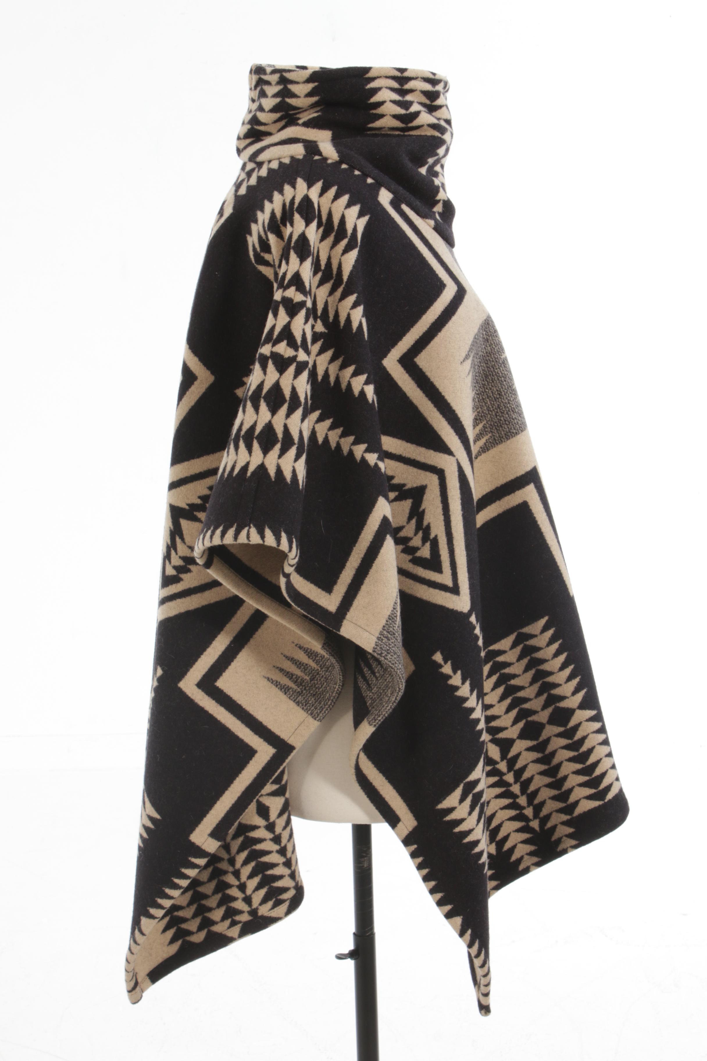 Pendleton Wool Portland Collection Cowl Neck Penobscot Blanket Poncho Cape