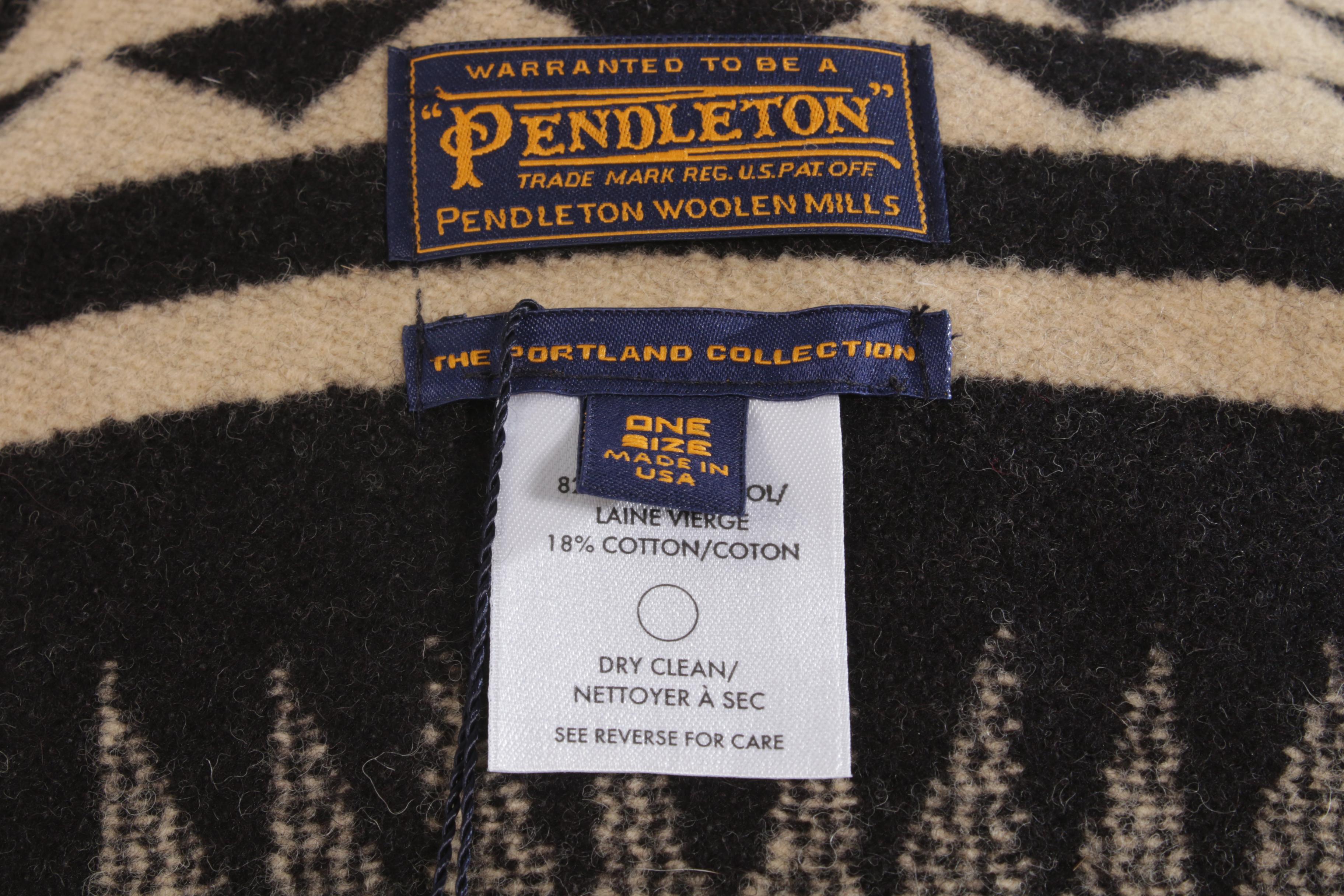 Pendleton Wool Portland Collection Cowl Neck Penobscot Blanket Poncho Cape