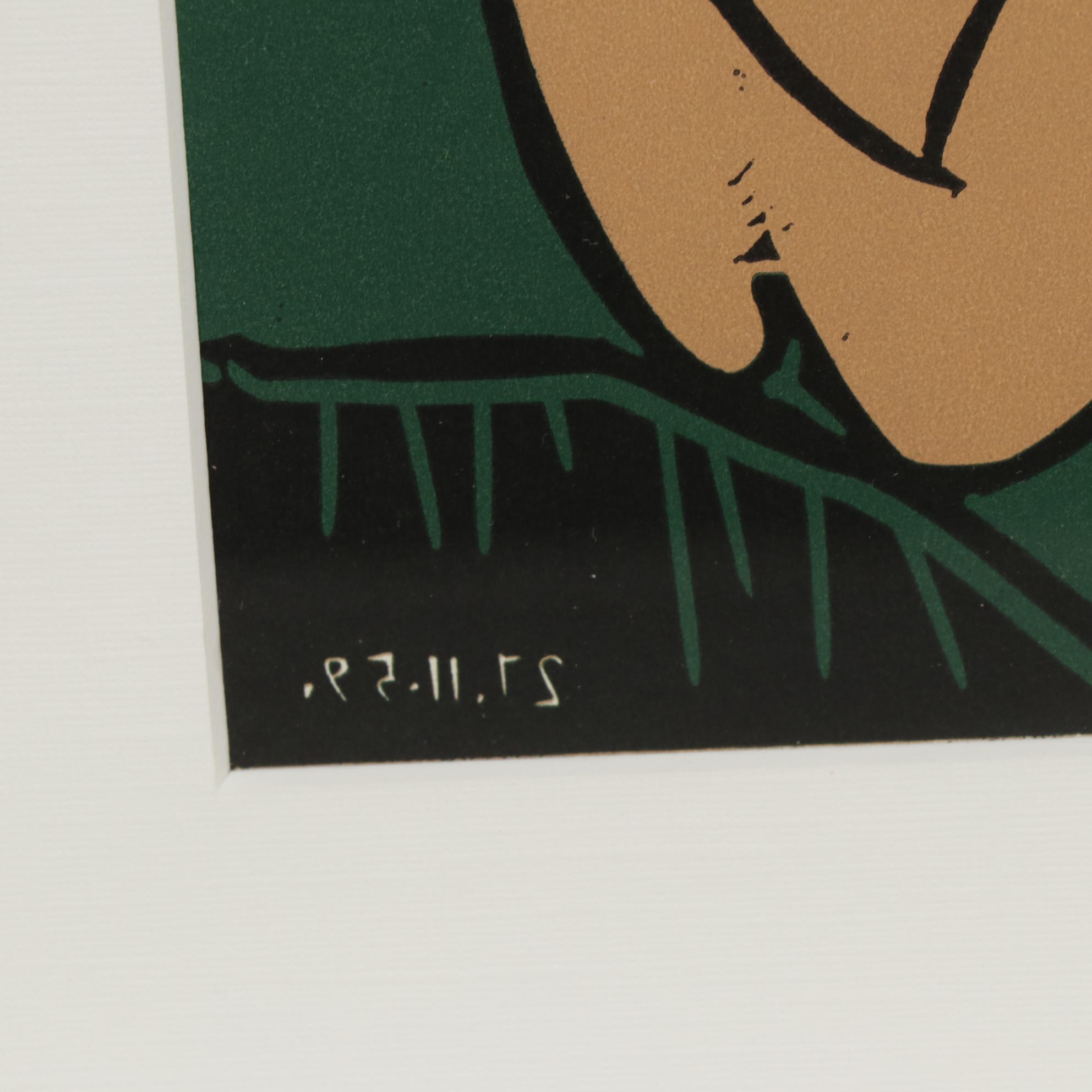 Pablo Picasso Linoleum Cut "Bacchanal with Goat," 1962