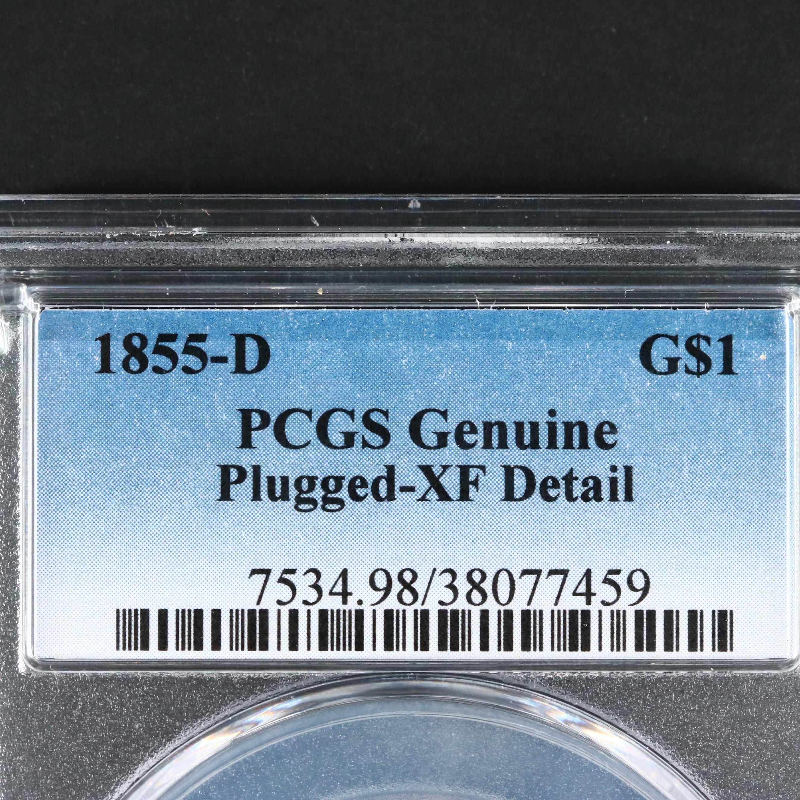 PCGS Genuine 1855-D Indian Head Princess $1 Gold Coin