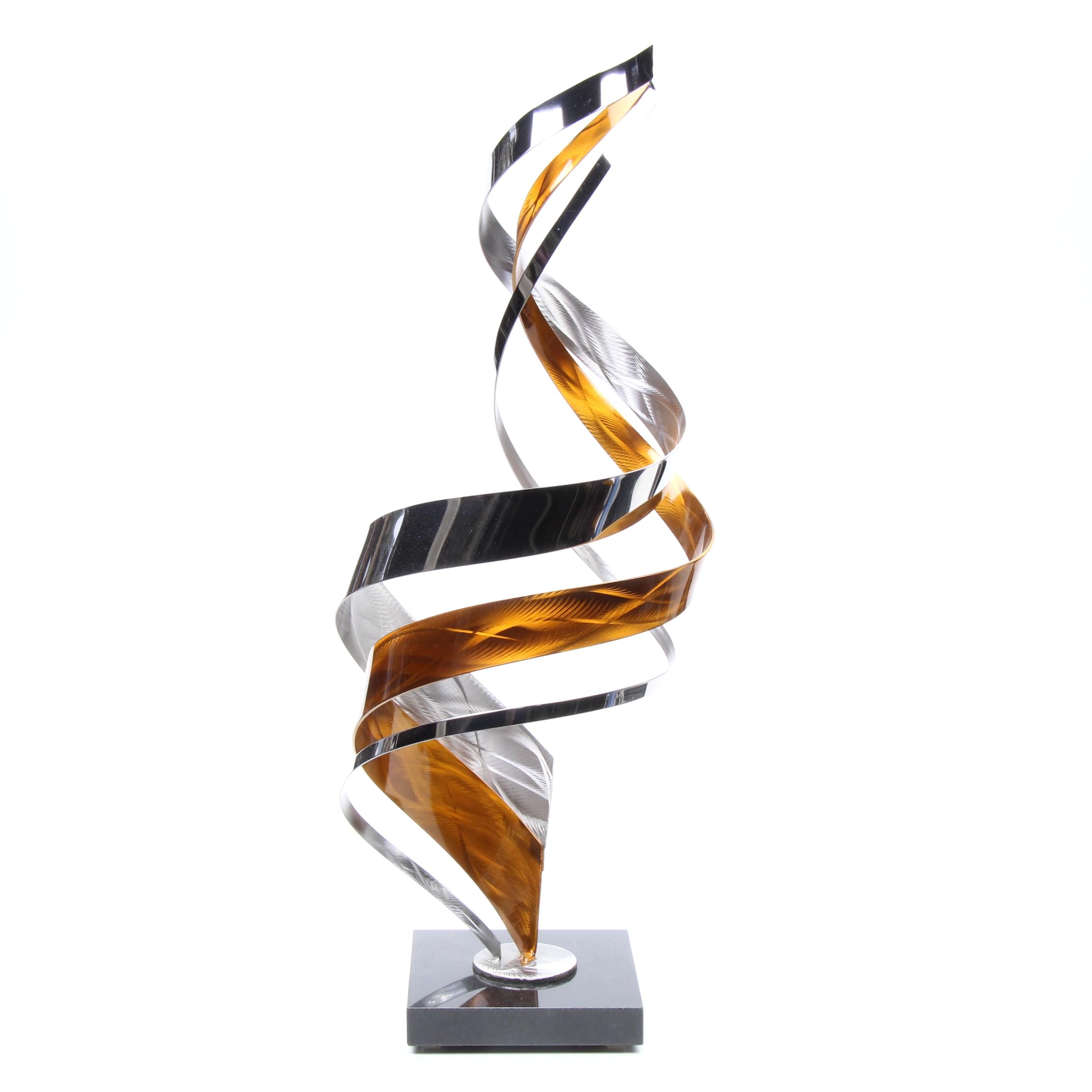 Abstract Metal Ribbon Sculpture